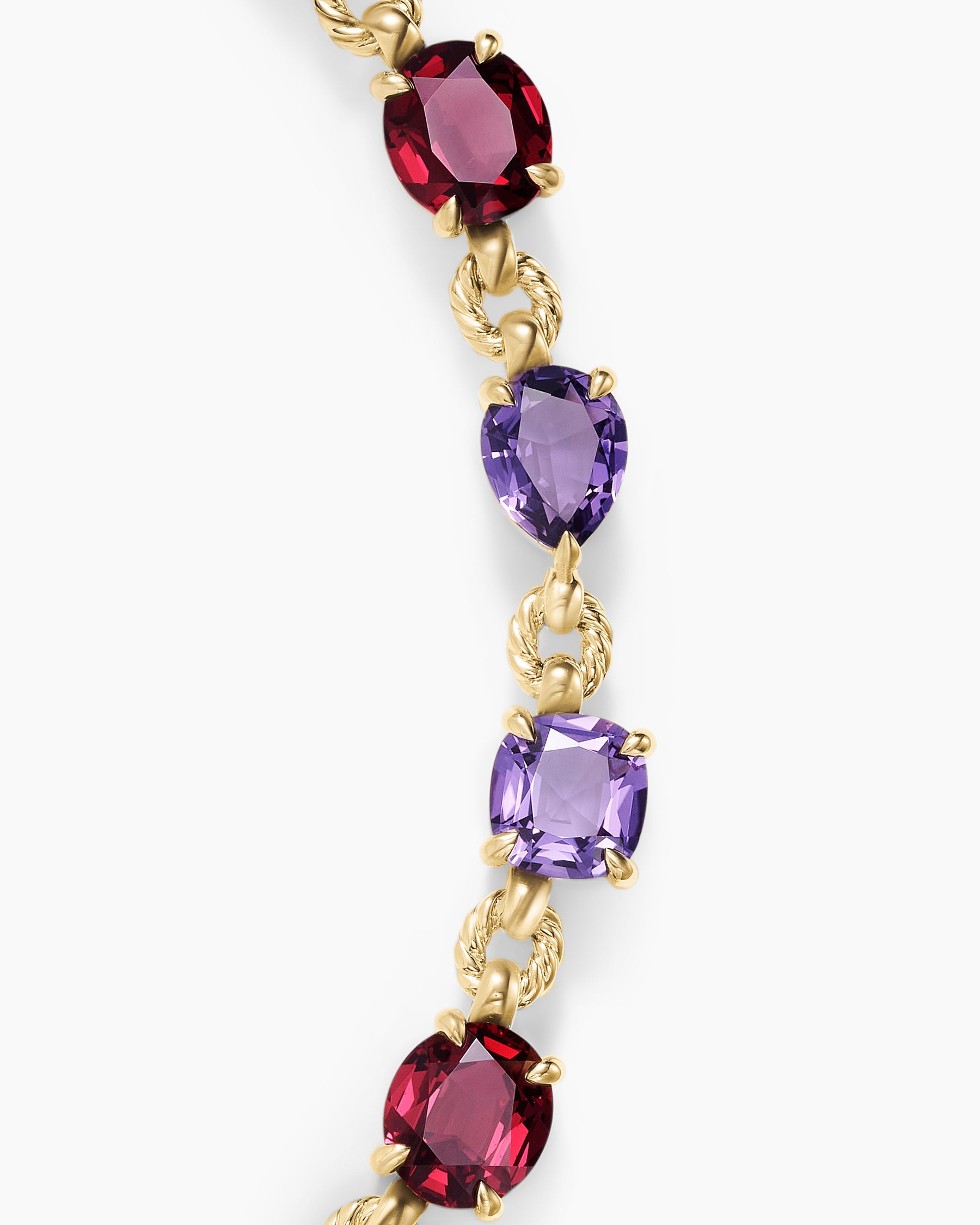 Marbella Toggle Necklace in 18K Yellow Gold with Amethyst and Rhodolite Garnet - Image 5