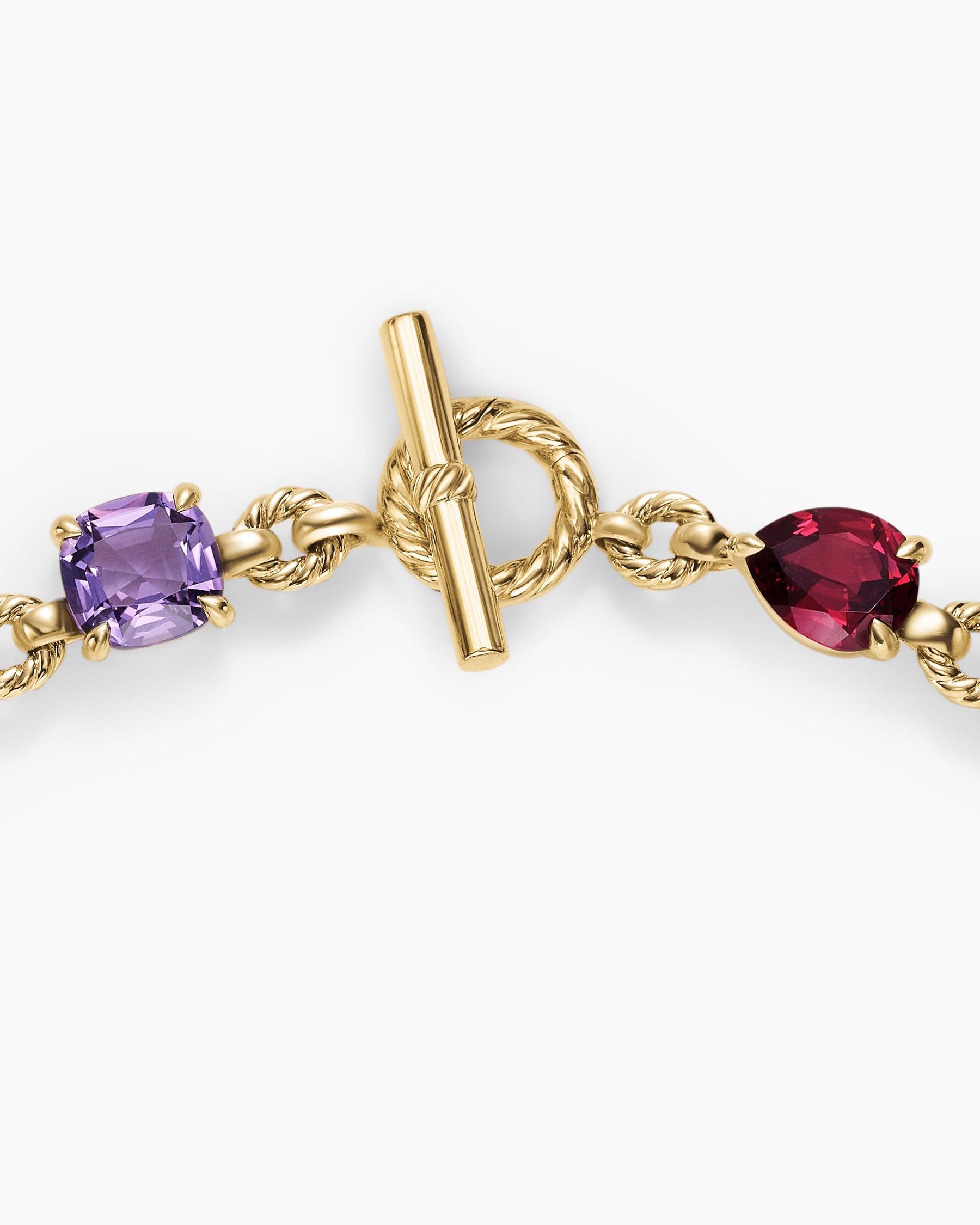 Marbella Toggle Necklace in 18K Yellow Gold with Amethyst and Rhodolite Garnet - Image 6