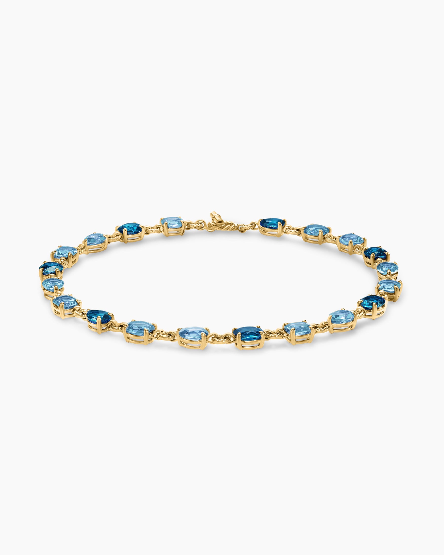 Marbella Toggle Necklace in 18K Yellow Gold with Blue Topaz and Hampton Blue Topaz - Image 3