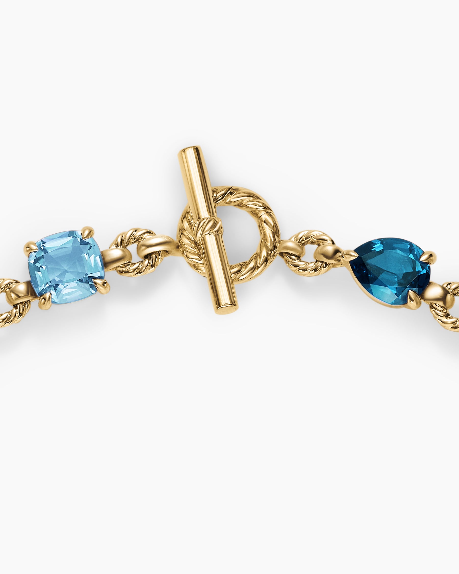Marbella Toggle Necklace in 18K Yellow Gold with Blue Topaz and Hampton Blue Topaz - Image 6