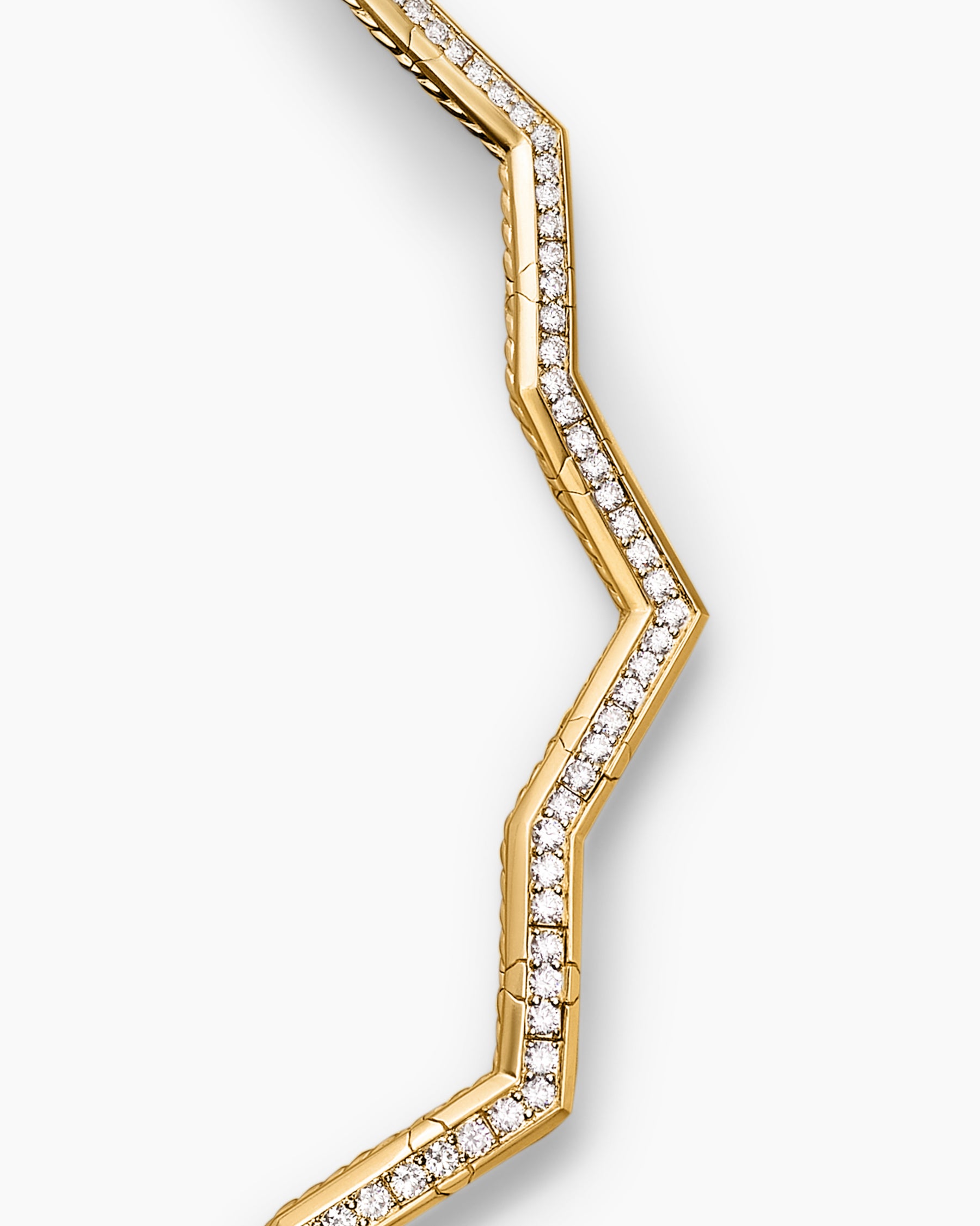 Zig Zag Stax Necklace in 18K Yellow Gold with Diamonds, 5mm - Image 5