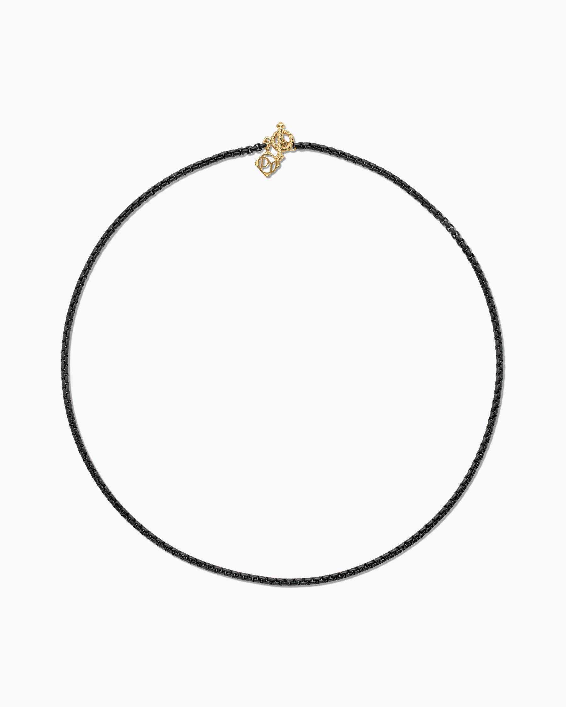 DY Bel Aire Color Box Chain Necklace in Black Acrylic with 14K Yellow Gold, 2.7mm - Image 4