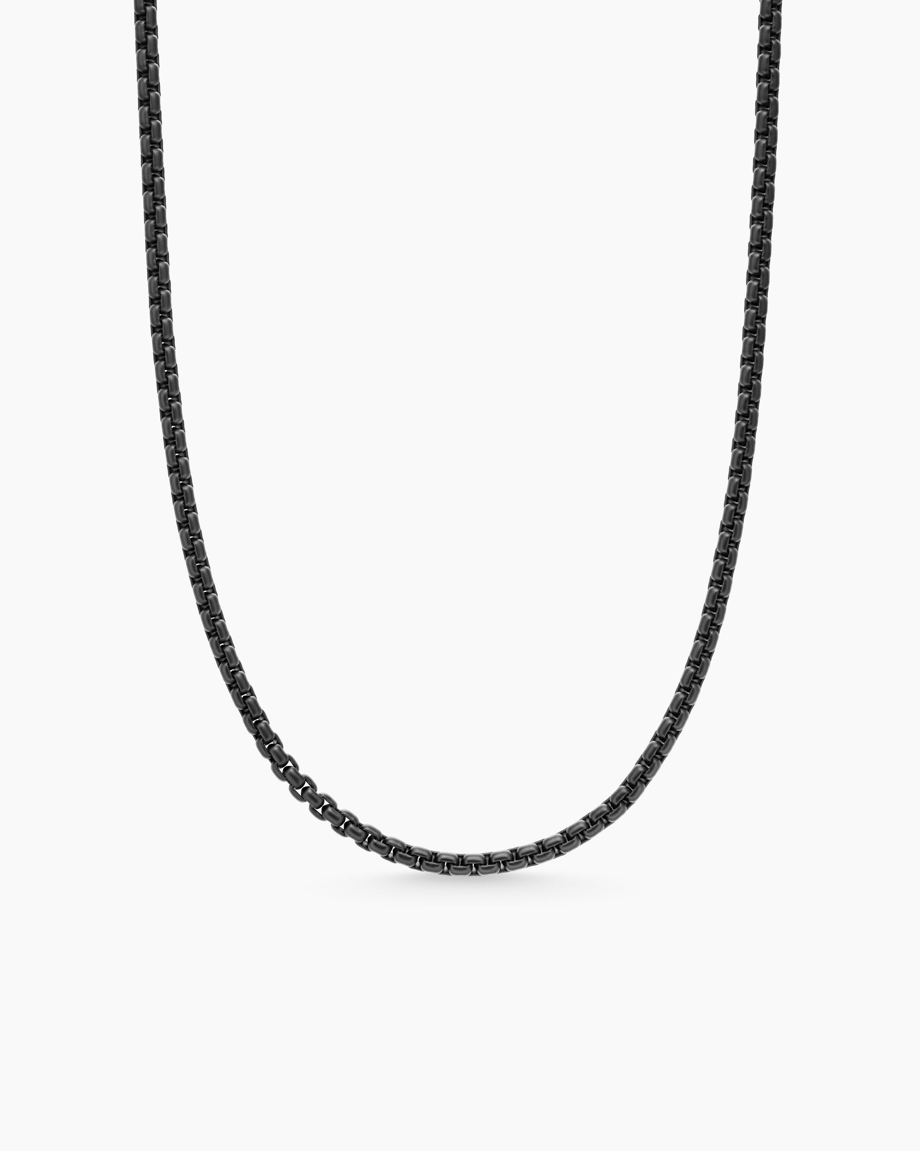 DY Bel Aire Color Box Chain Necklace in Black Acrylic with 14K Yellow Gold, 2.7mm