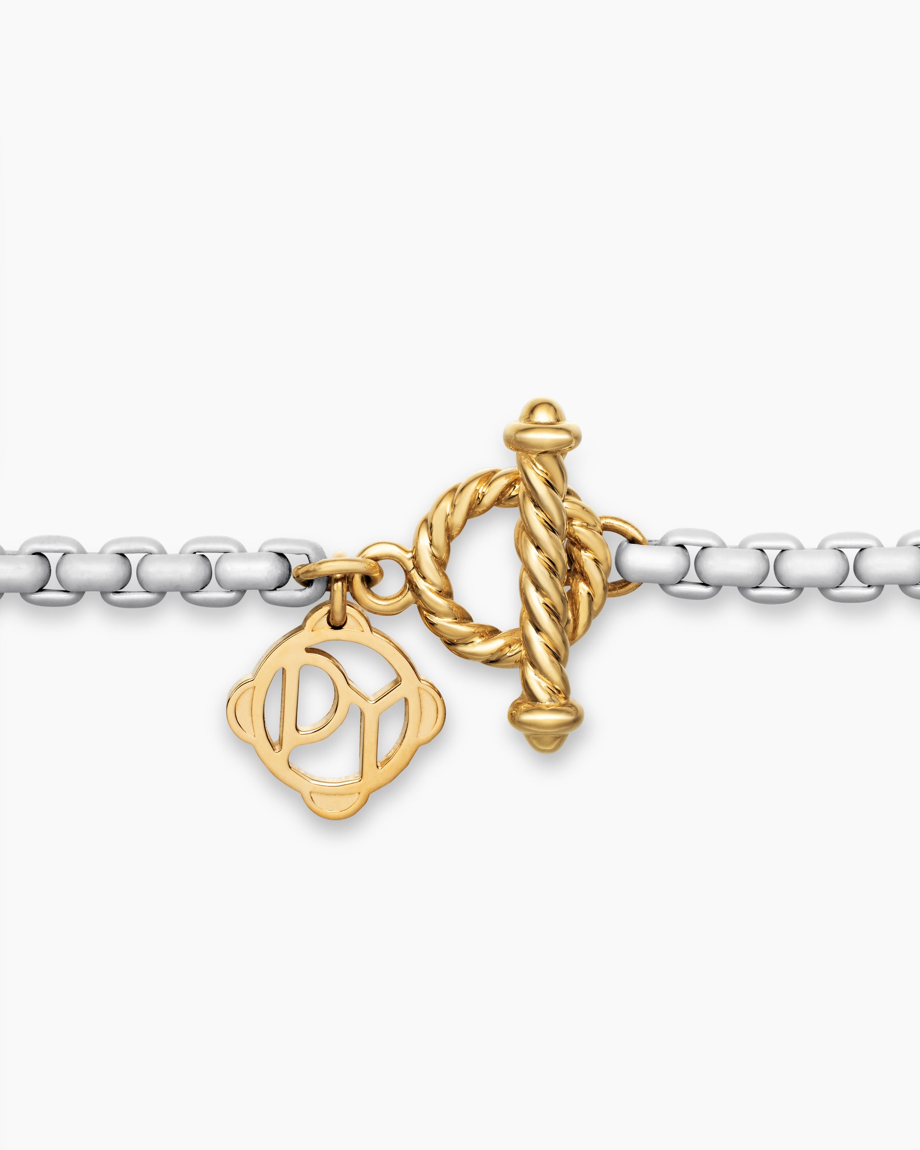 DY Bel Aire Color Box Chain Necklace in White Acrylic with 14K Yellow Gold, 2.7mm - Image 5