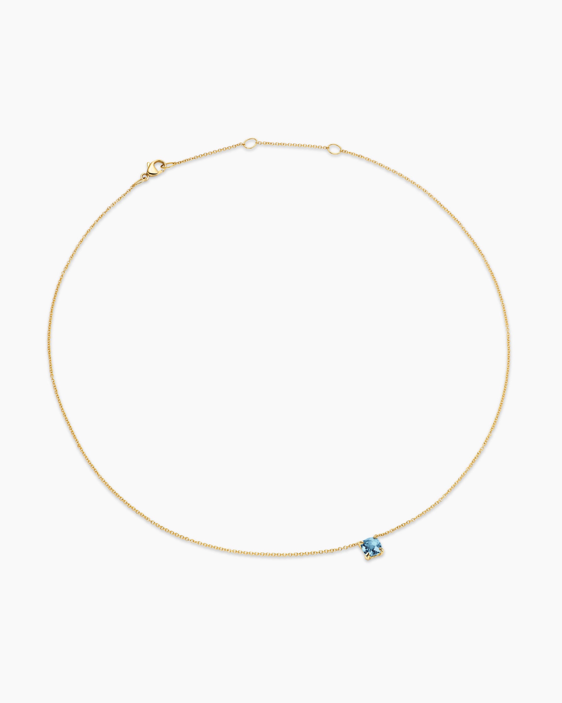 Micro Chatelaine Pendant Necklace in 18K Yellow Gold with Aquamarine, 5mm - Image 3