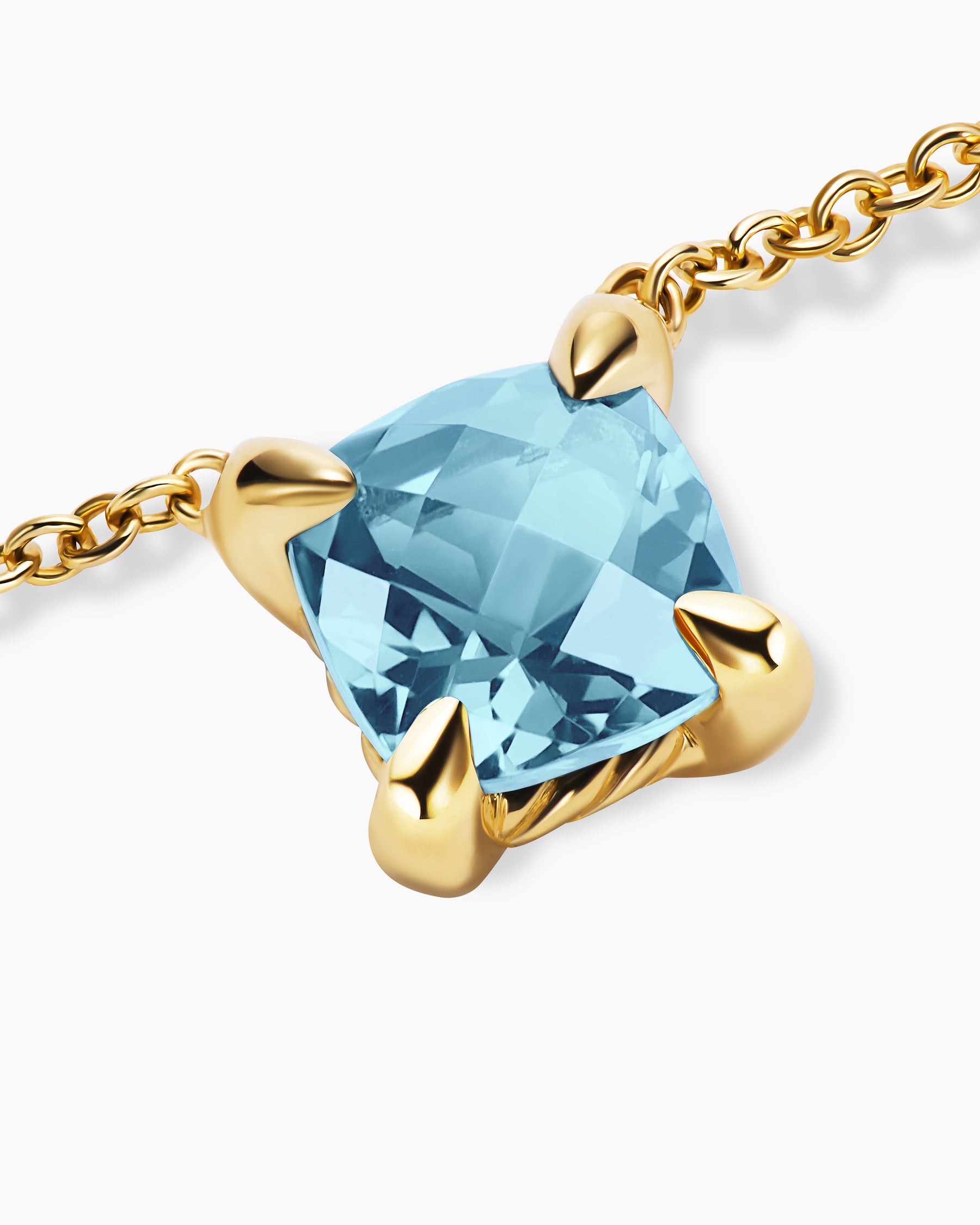 Micro Chatelaine Pendant Necklace in 18K Yellow Gold with Aquamarine, 5mm - Image 5