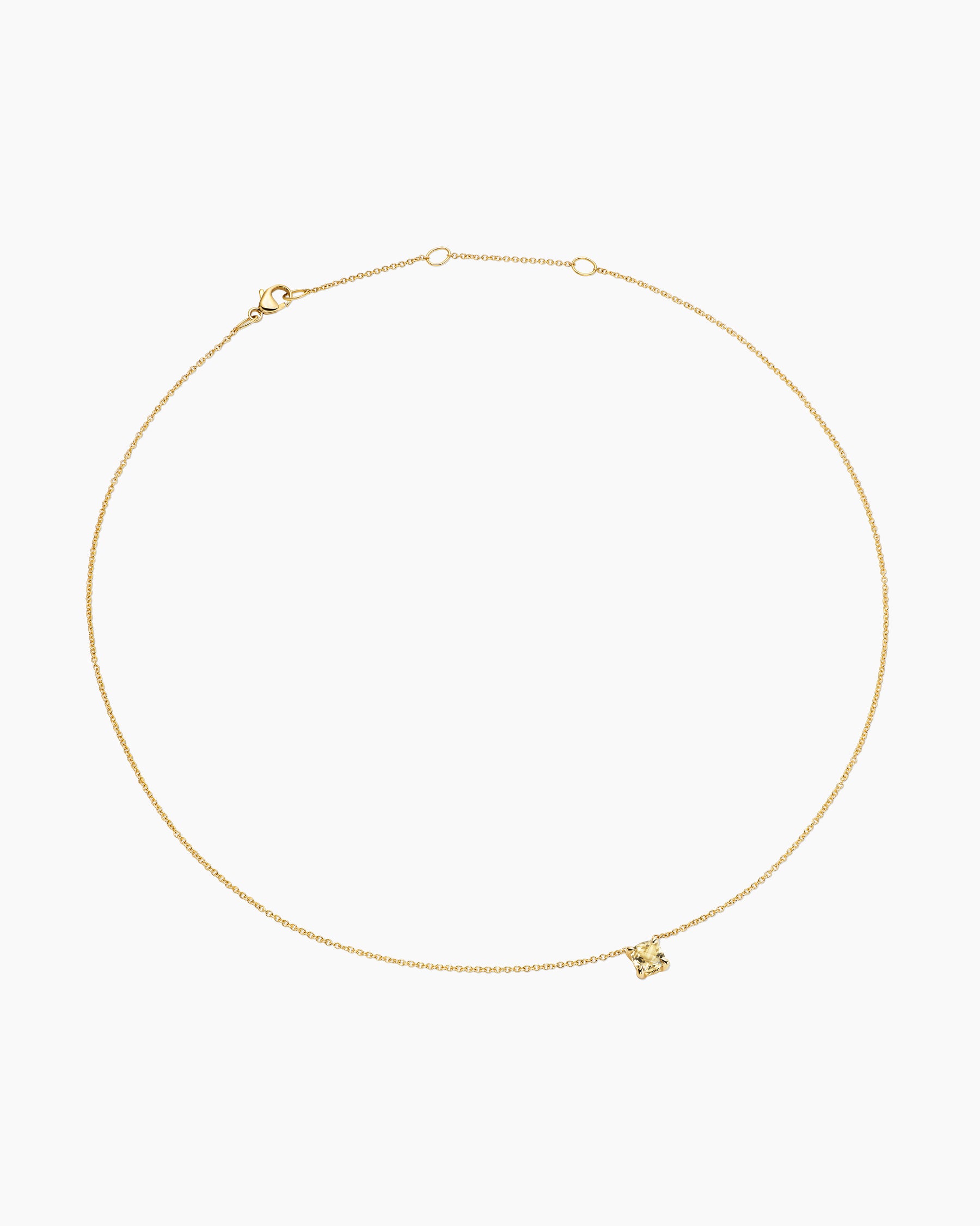 Micro Chatelaine Pendant Necklace in 18K Yellow Gold with Champagne Citrine, 5mm - Image 3