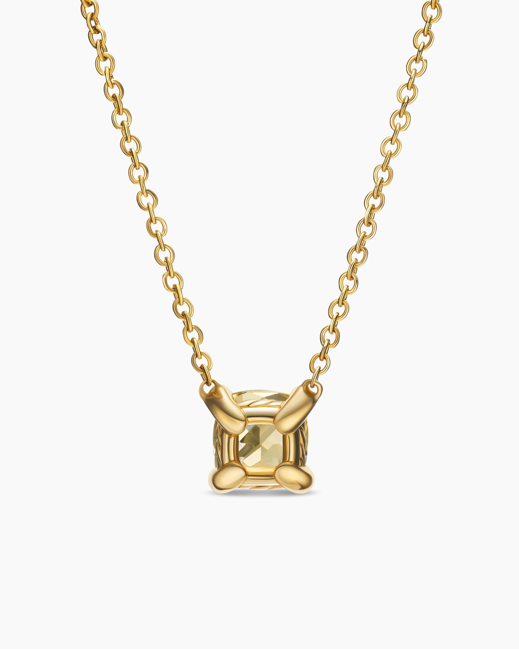 Micro Chatelaine Pendant Necklace in 18K Yellow Gold with Champagne Citrine, 5mm - Image 4