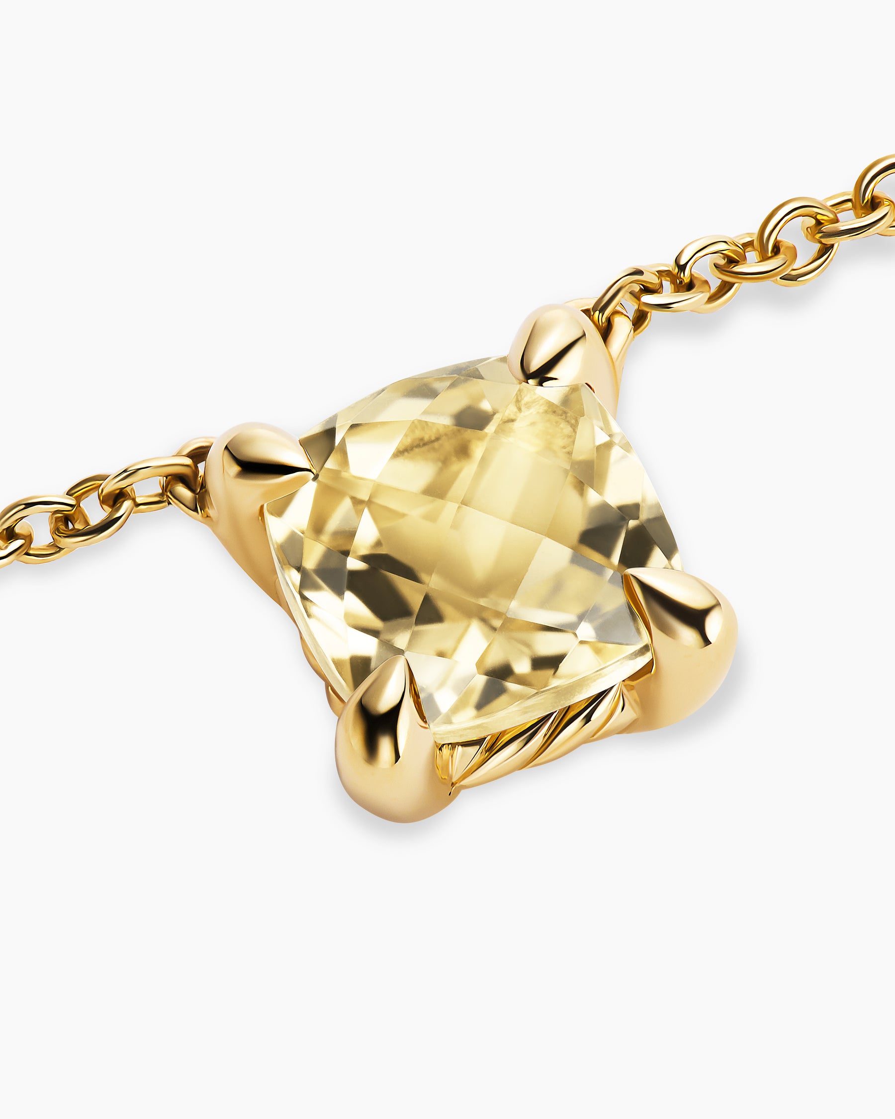 Micro Chatelaine Pendant Necklace in 18K Yellow Gold with Champagne Citrine, 5mm - Image 5