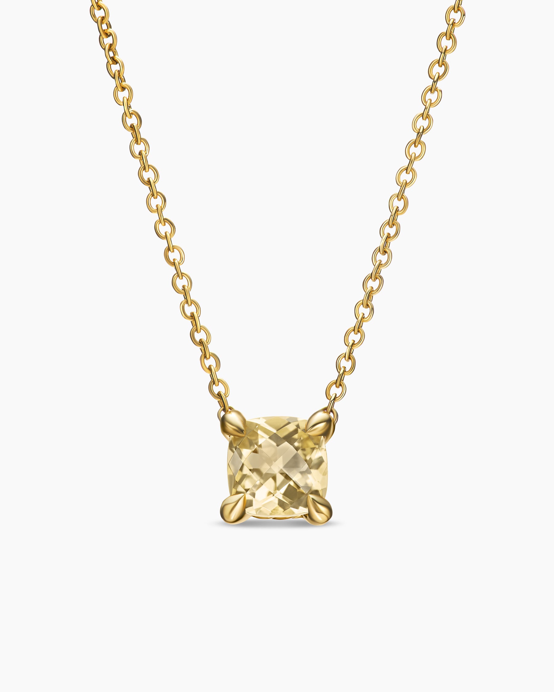 Micro Chatelaine Pendant Necklace in 18K Yellow Gold with Champagne Citrine, 5mm
