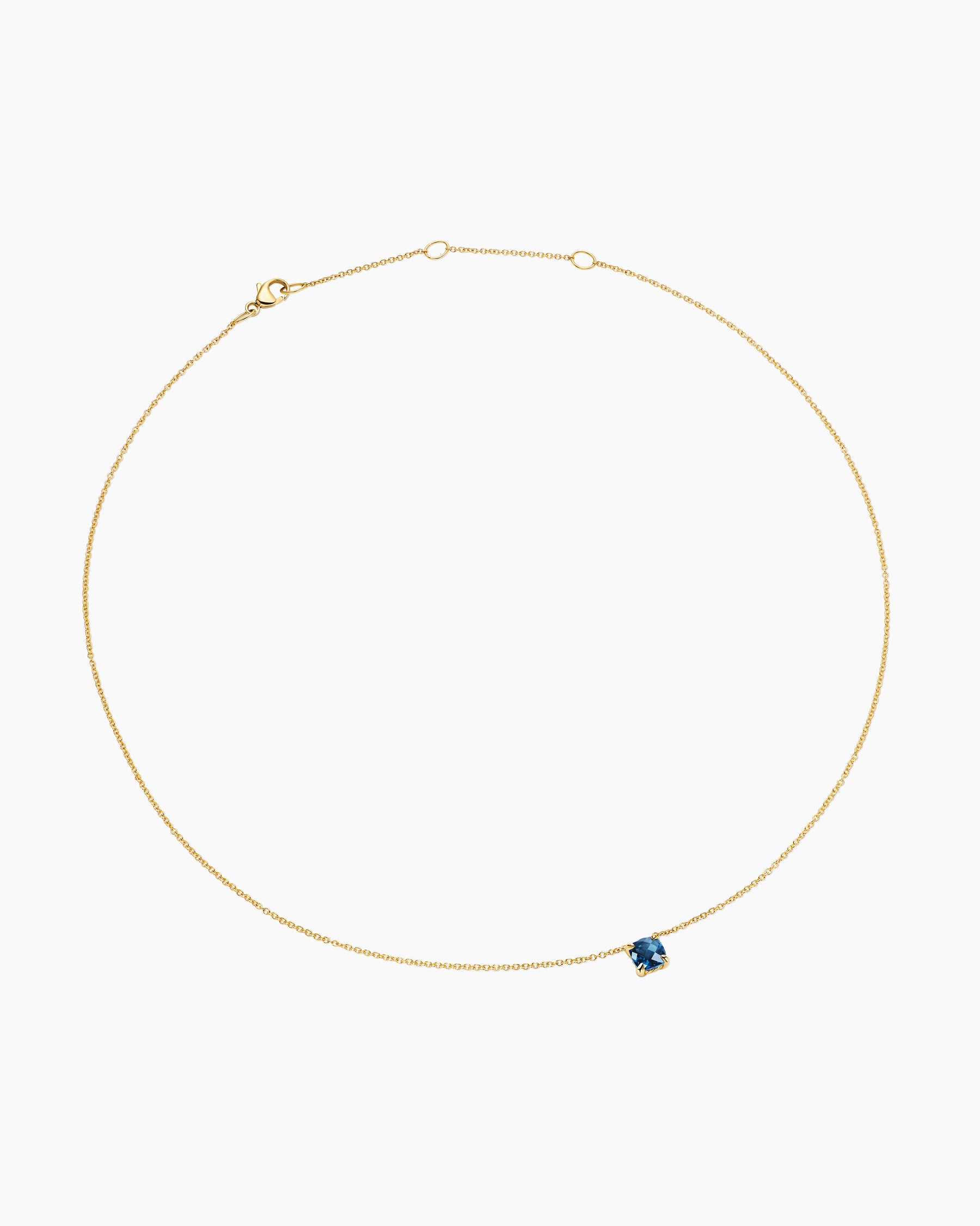 Micro Chatelaine Pendant Necklace in 18K Yellow Gold with Hampton Blue Topaz, 5mm - Image 3