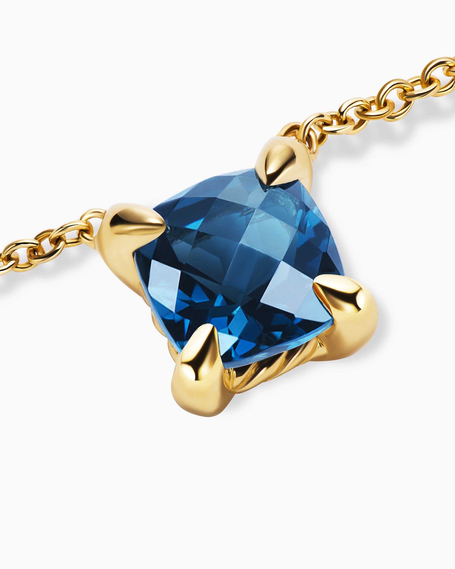 Micro Chatelaine Pendant Necklace in 18K Yellow Gold with Hampton Blue Topaz, 5mm - Image 5