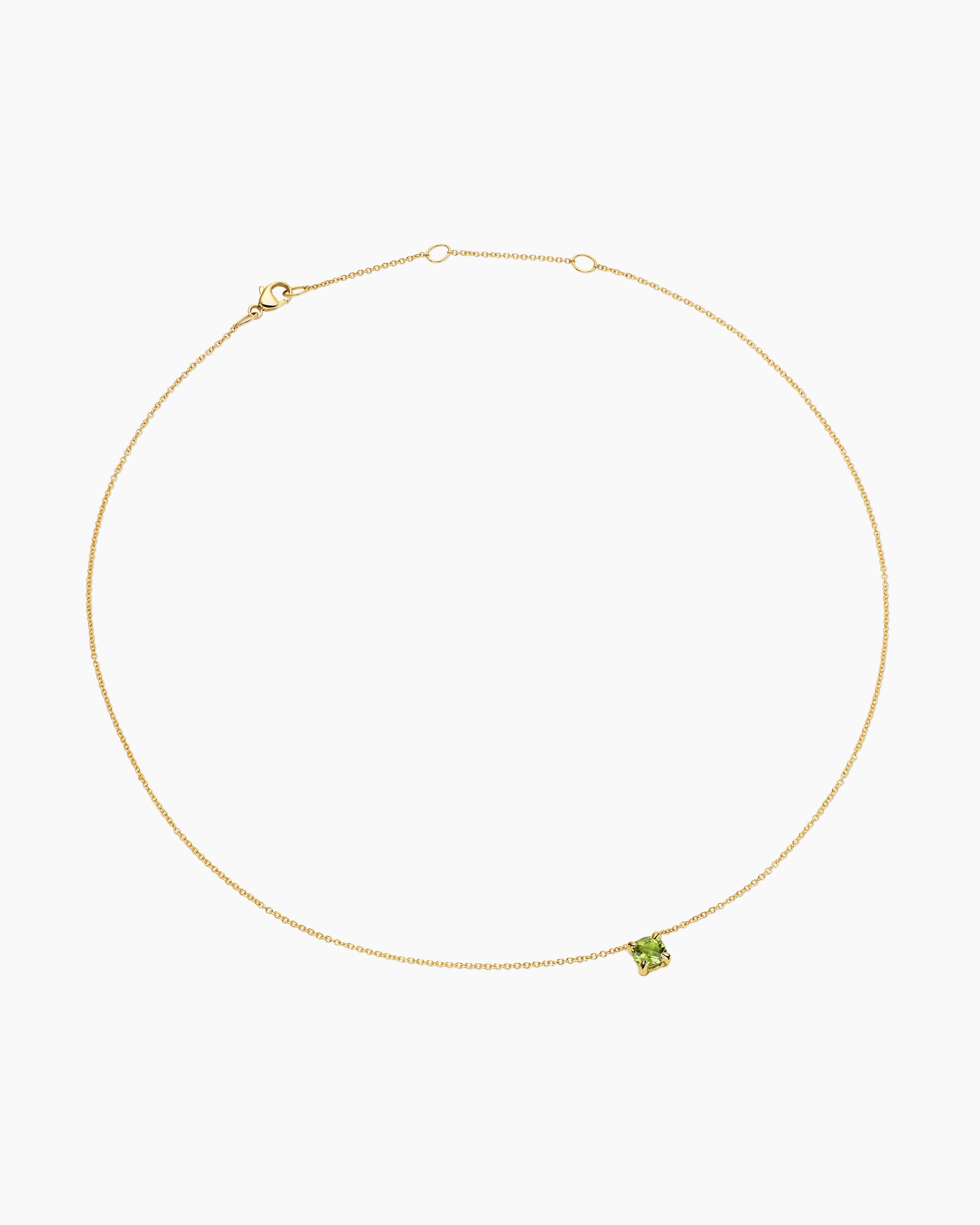 Micro Chatelaine Pendant Necklace in 18K Yellow Gold with Peridot, 5mm - Image 3