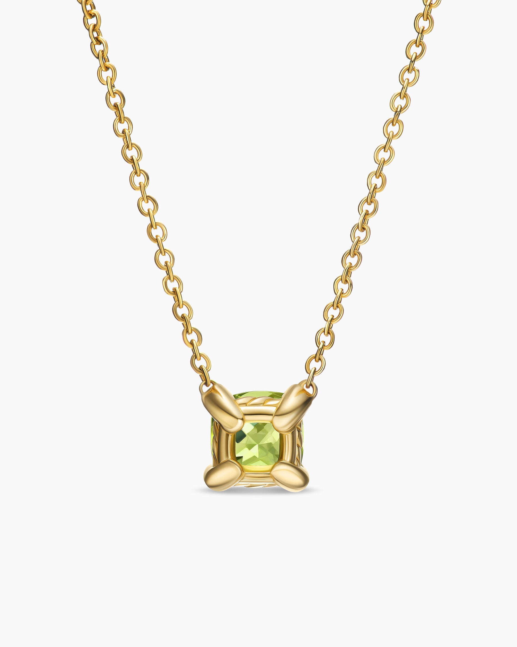 Micro Chatelaine Pendant Necklace in 18K Yellow Gold with Peridot, 5mm - Image 4