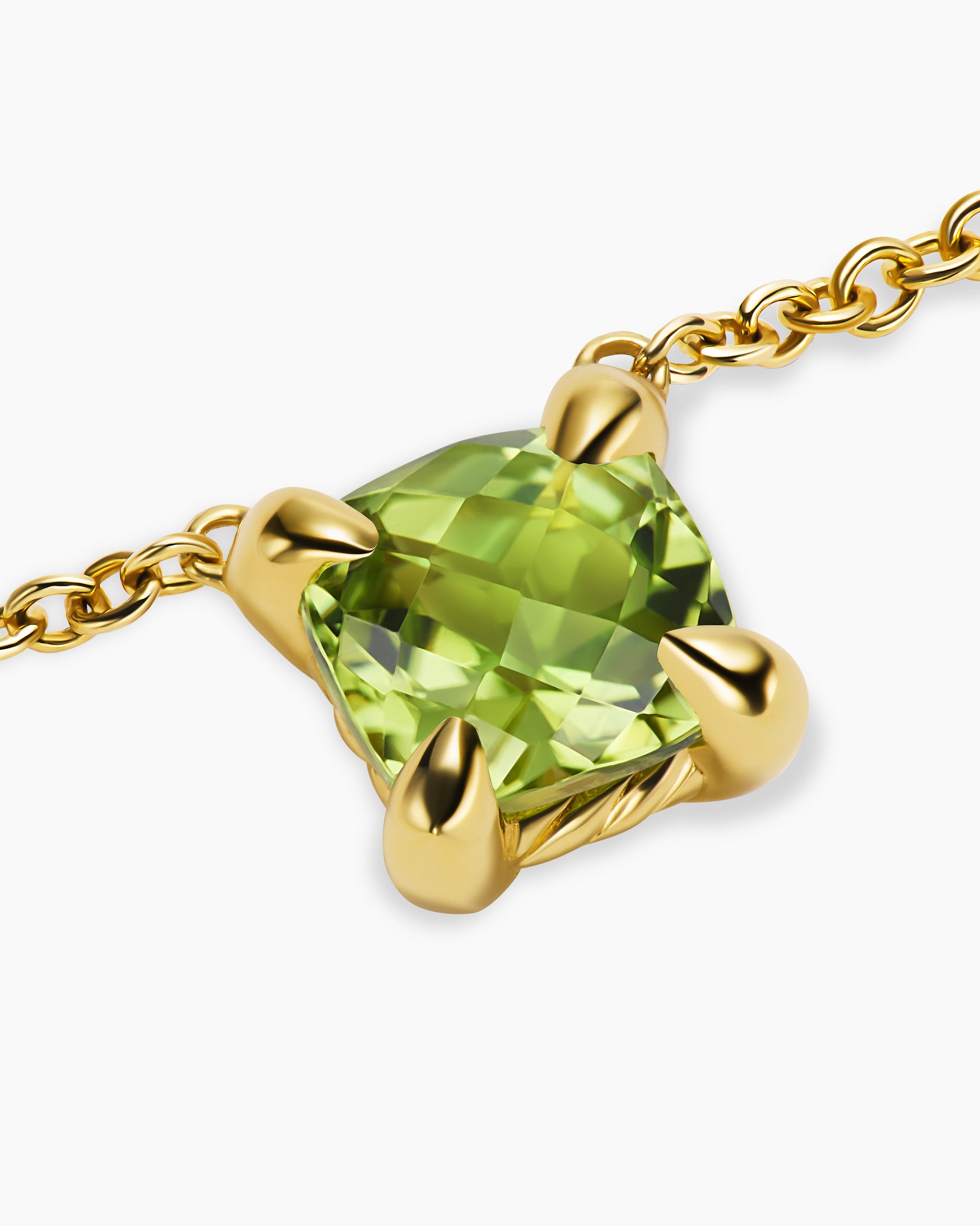 Micro Chatelaine Pendant Necklace in 18K Yellow Gold with Peridot, 5mm - Image 5
