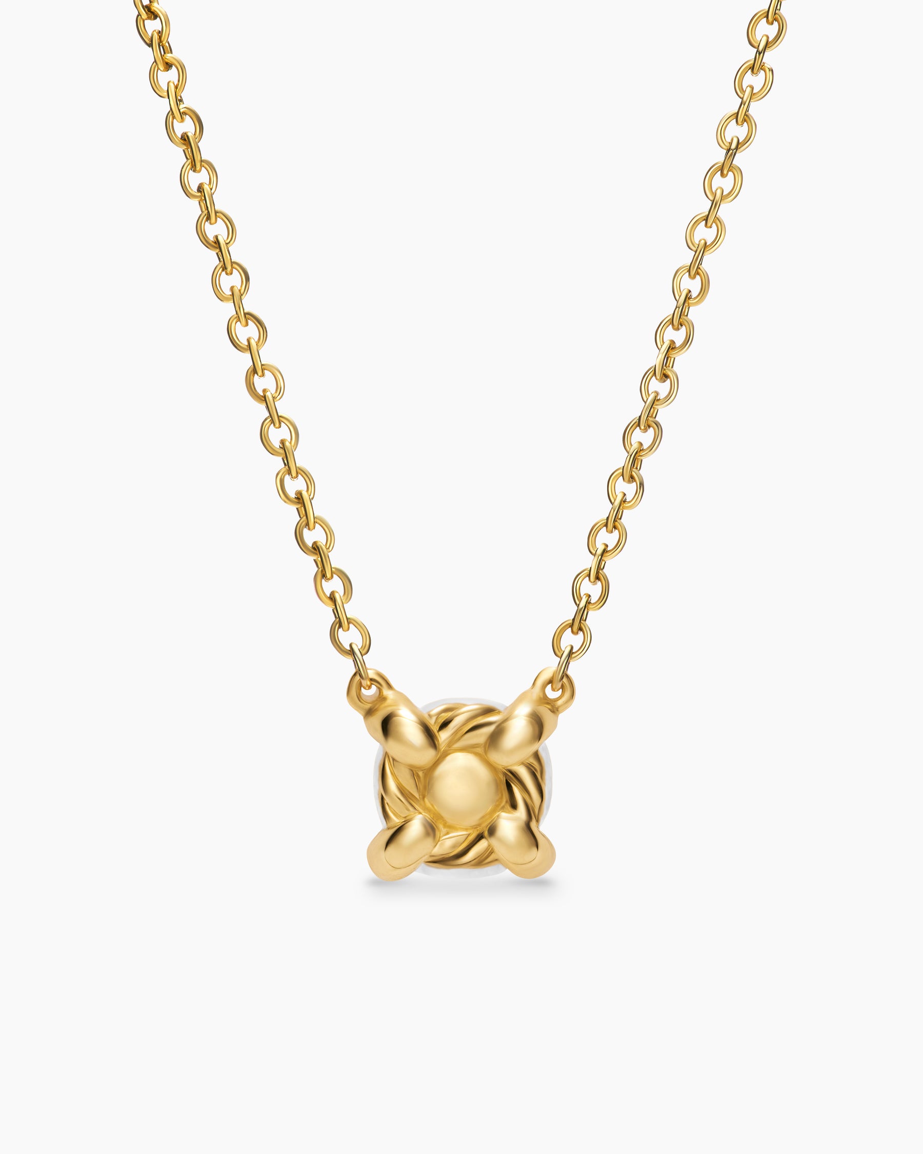 Micro Chatelaine Pendant Necklace in 18K Yellow Gold with Pearl, 5mm - Image 4
