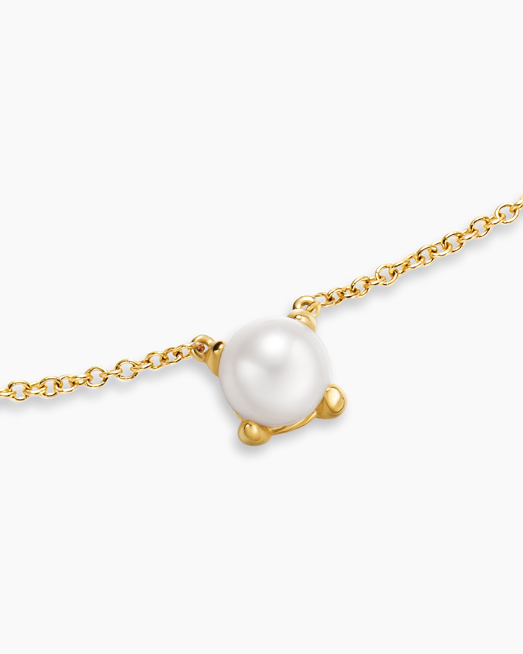Micro Chatelaine Pendant Necklace in 18K Yellow Gold with Pearl, 5mm - Image 5