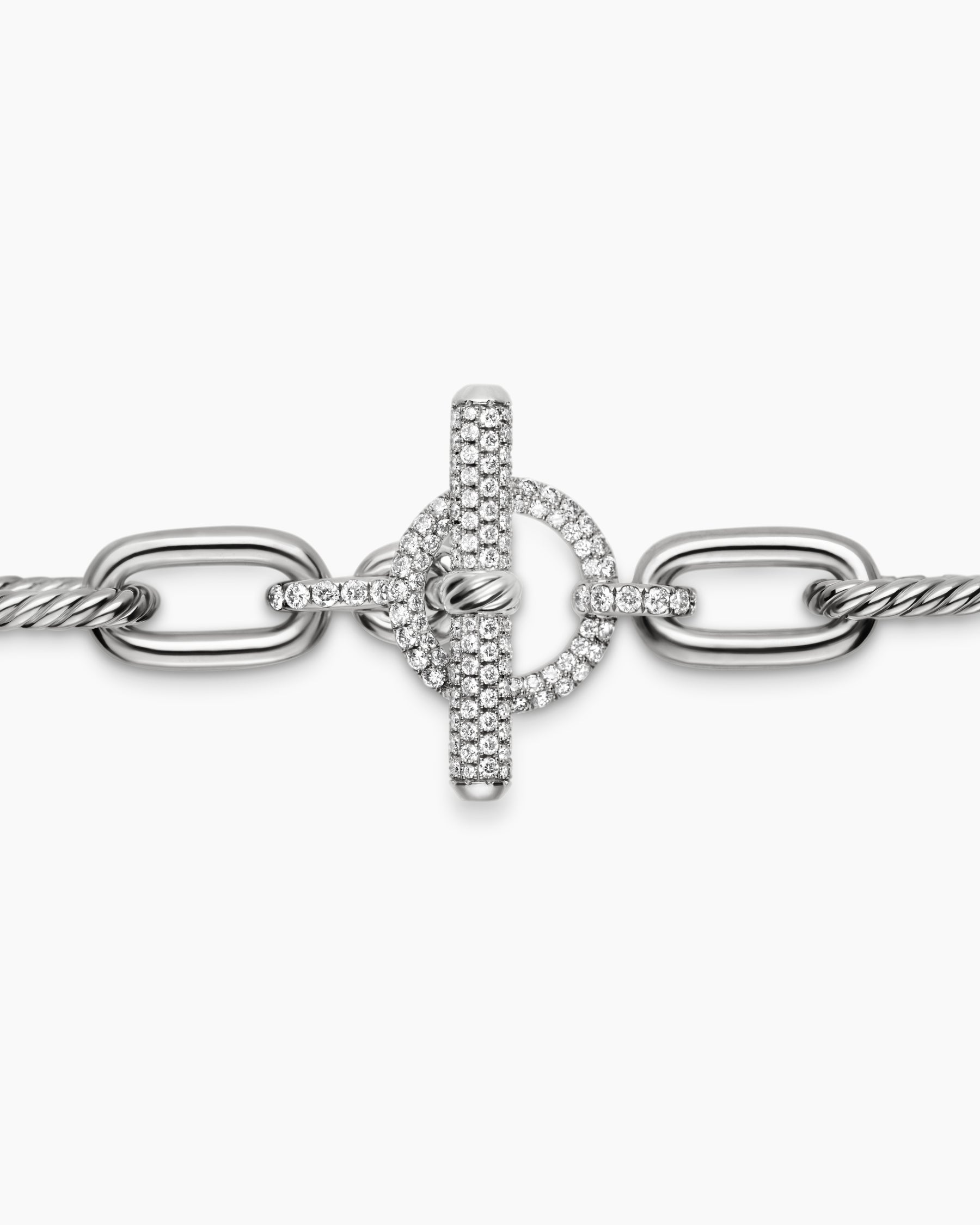 DY Madison Toggle Chain Necklace in Sterling Silver with Diamonds, 11mm - Image 5