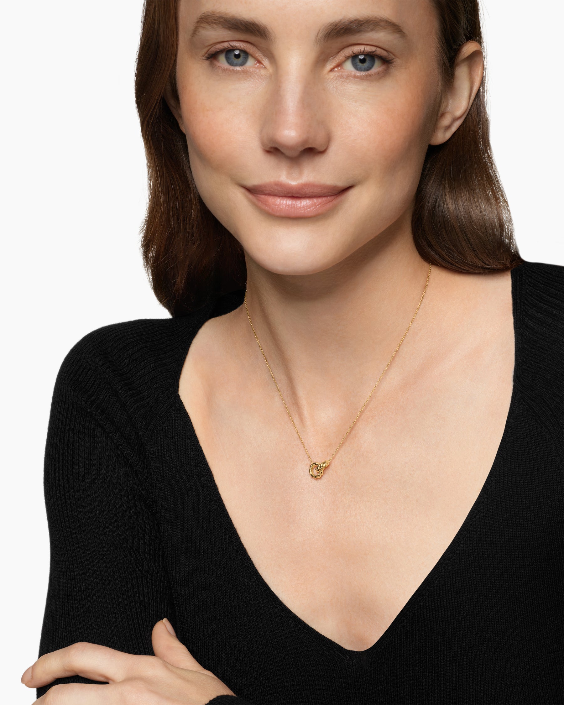 Alternative view of Sculpted Cable Chain Necklace in 18K Yellow Gold, 9mm
