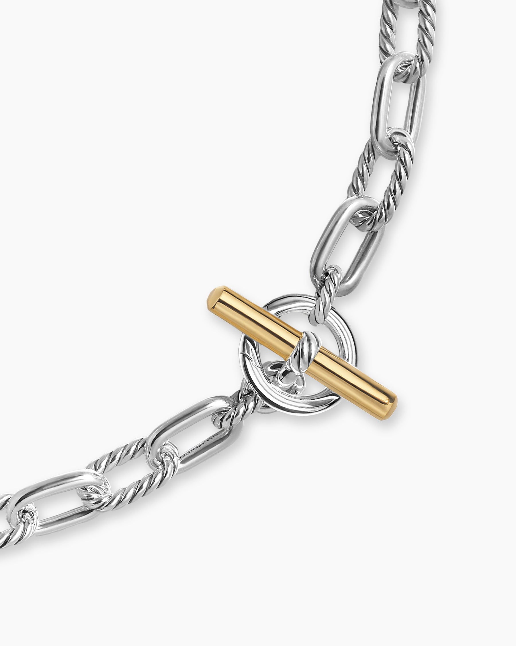 DY Madison Toggle Chain Necklace in Sterling Silver with 18K Yellow Gold, 8.5mm - Image 4