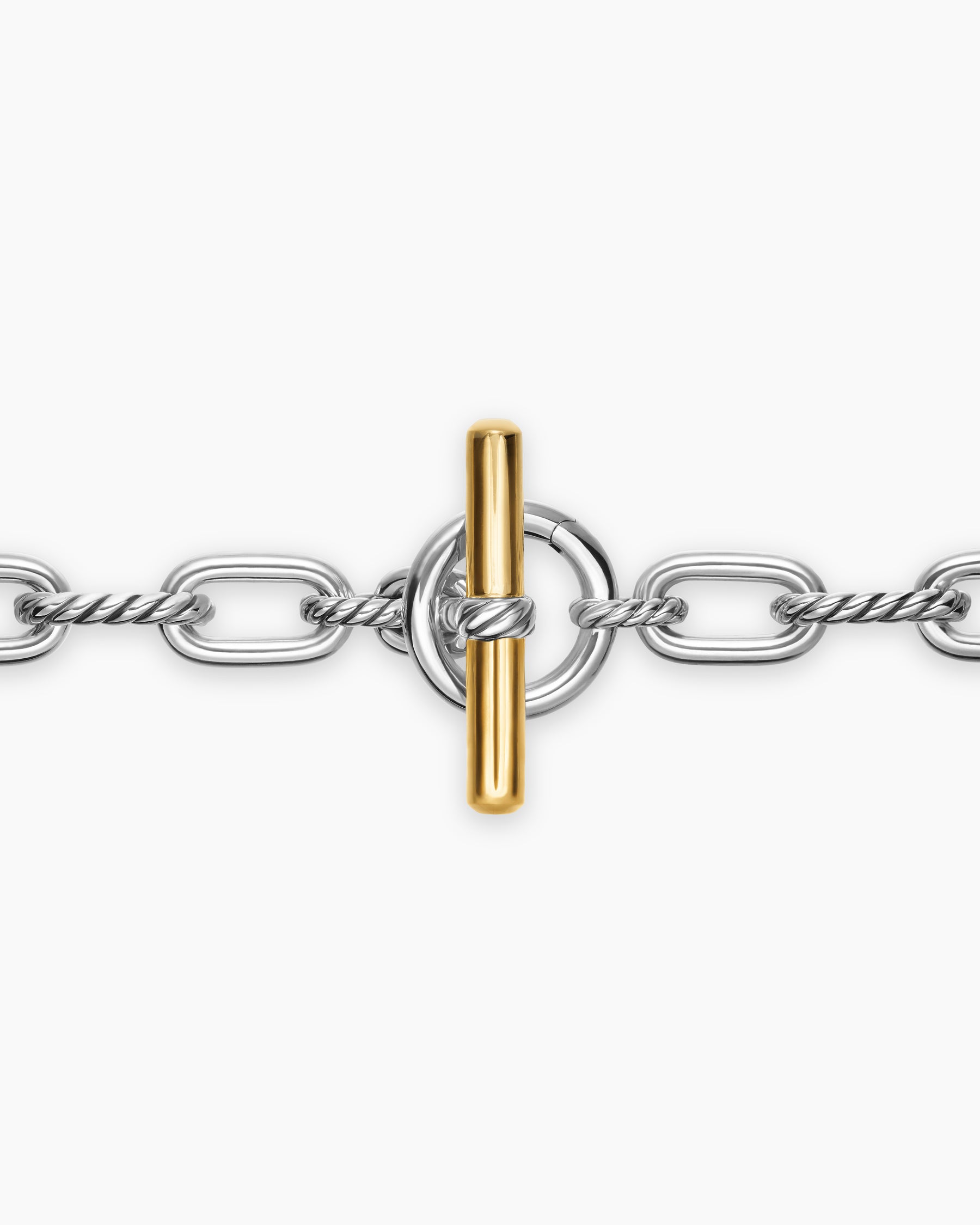 DY Madison Toggle Chain Necklace in Sterling Silver with 18K Yellow Gold, 8.5mm - Image 5