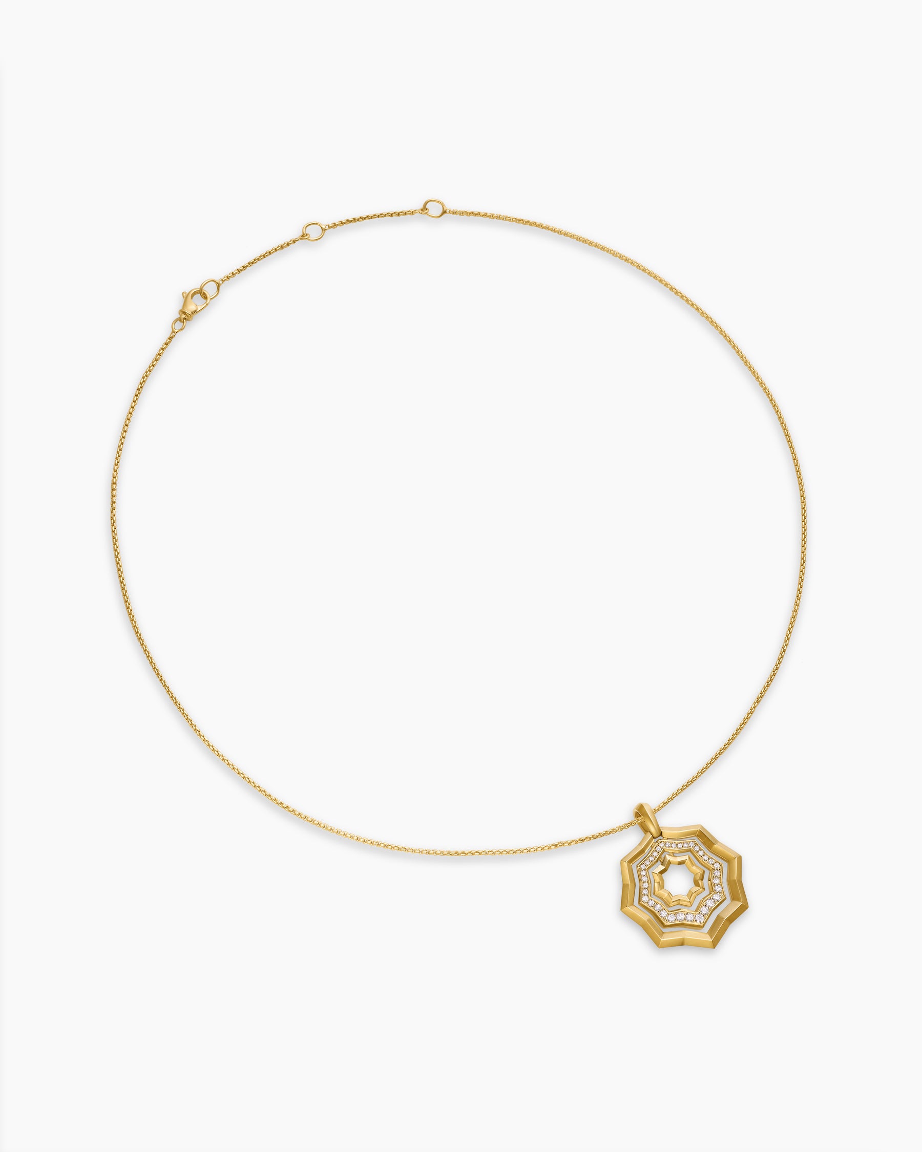 Zig Zag Stax Pendant Necklace in 18K Yellow Gold with Diamonds, 28mm - Image 5