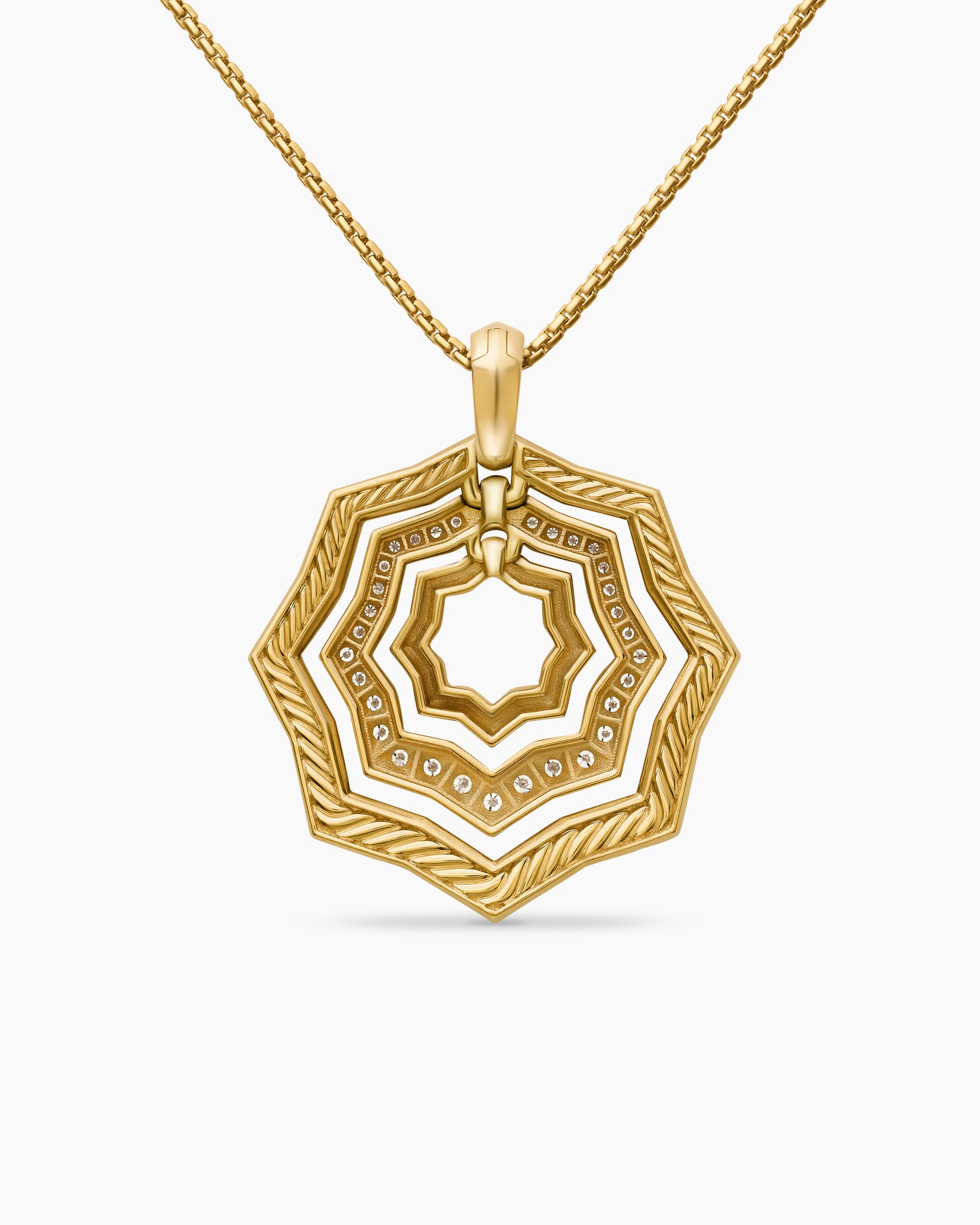 Zig Zag Stax Pendant Necklace in 18K Yellow Gold with Diamonds, 28mm - Image 4
