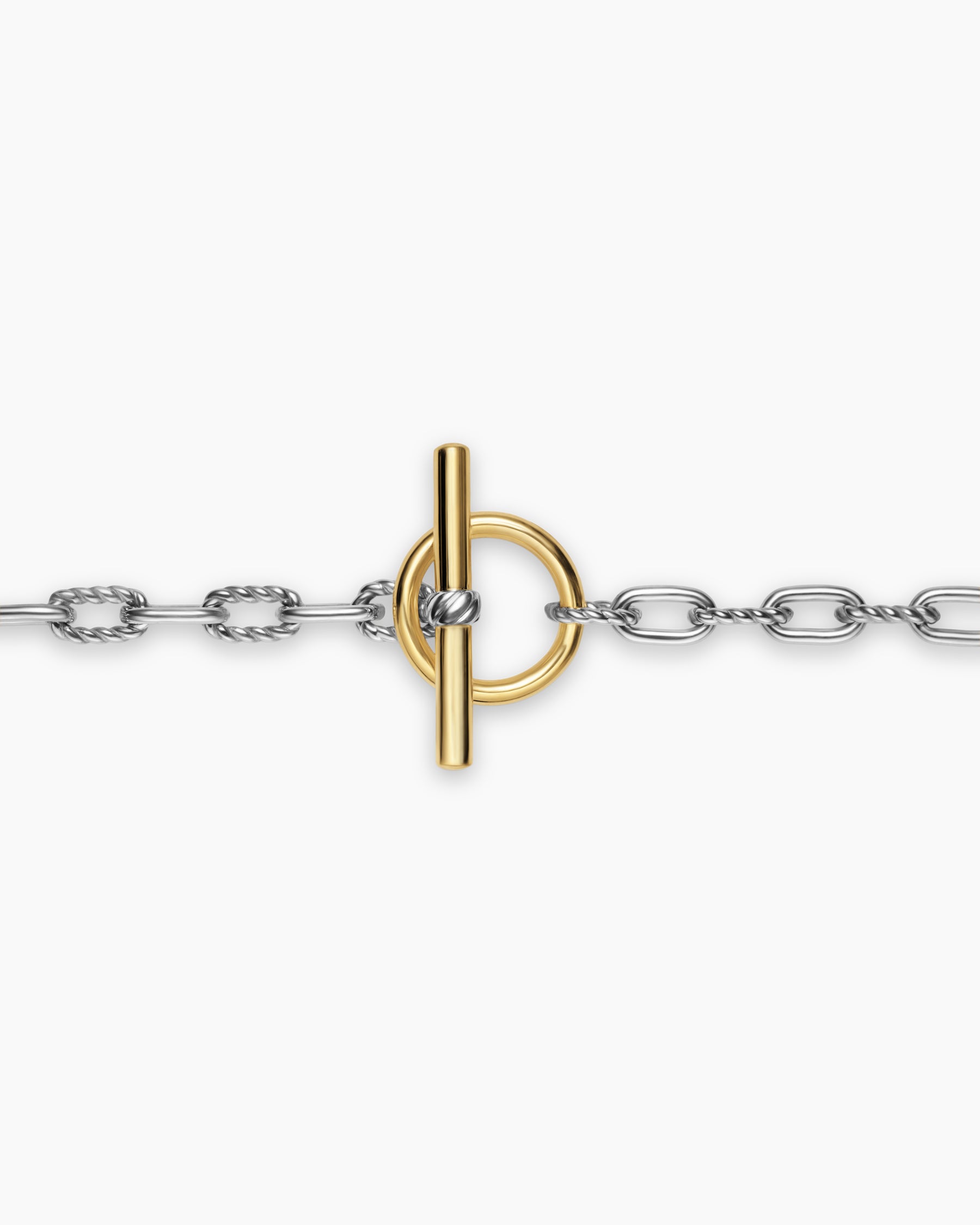 DY Madison Toggle Chain Necklace in Sterling Silver with 18K Yellow Gold, 3mm - Image 5