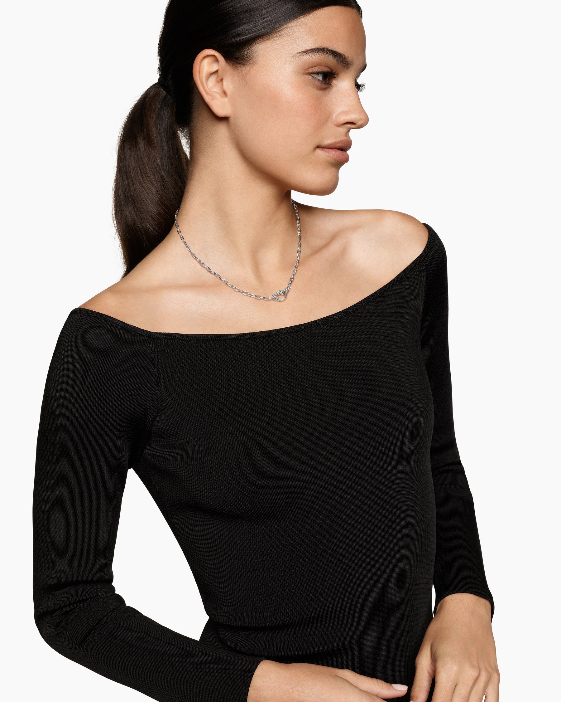 Alternative view of DY Madison Toggle Chain Necklace in Sterling Silver, 3mm