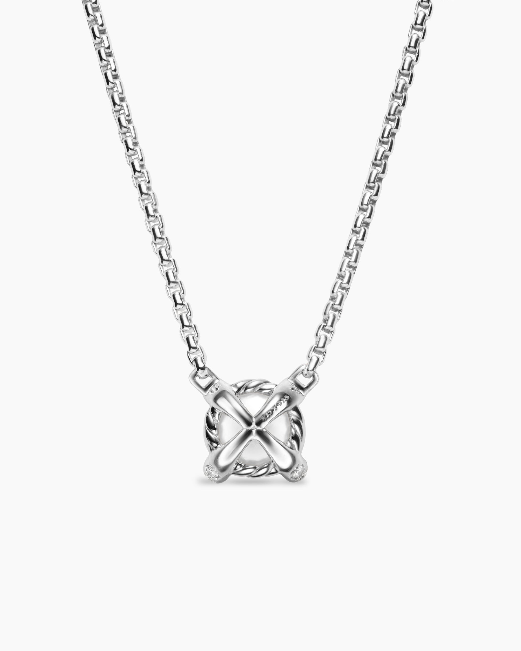 Pearl Classics Necklace in Sterling Silver with Diamonds, 6.5mm - Image 4