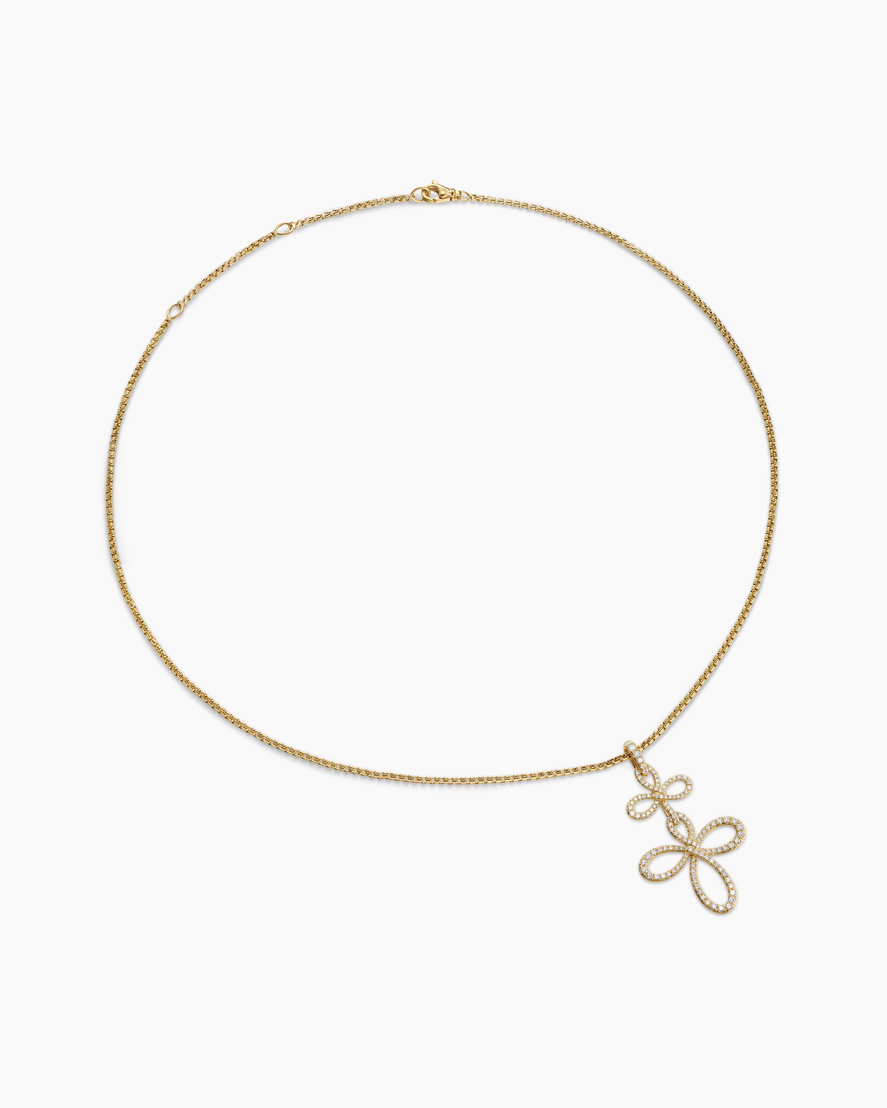 Wisteria Pendant Necklace in 18K Yellow Gold with Diamonds, 38.2mm - Image 3