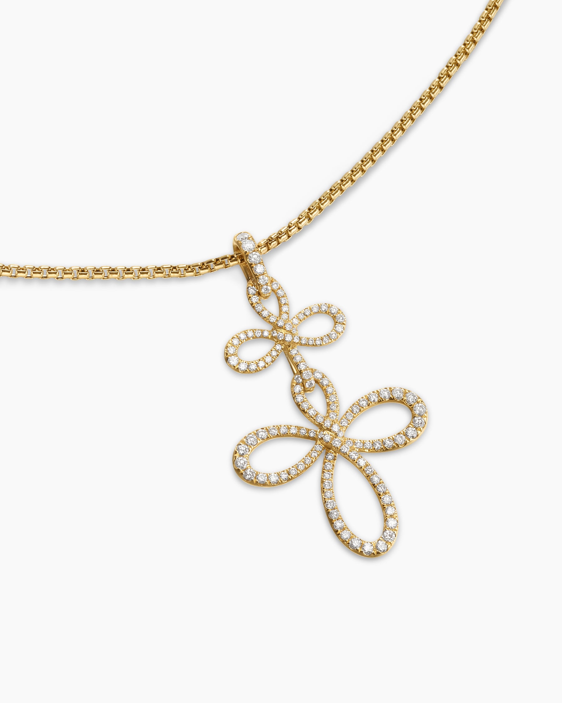 Wisteria Pendant Necklace in 18K Yellow Gold with Diamonds, 38.2mm - Image 5