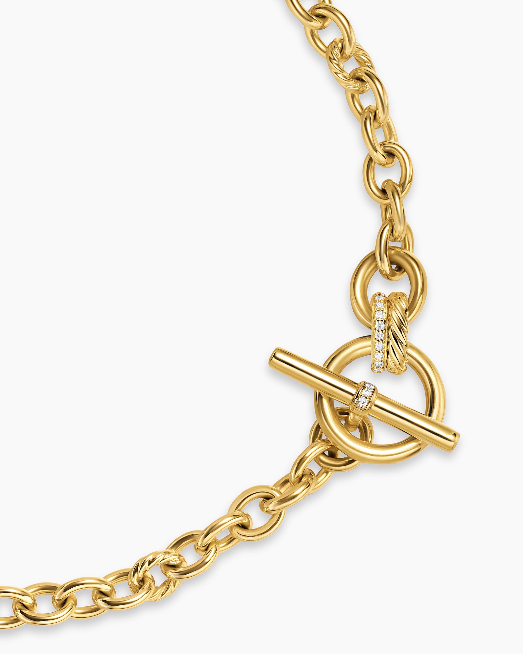DY Mercer Toggle Chain Necklace in 18K Yellow Gold with Diamonds, 8mm - Image 4