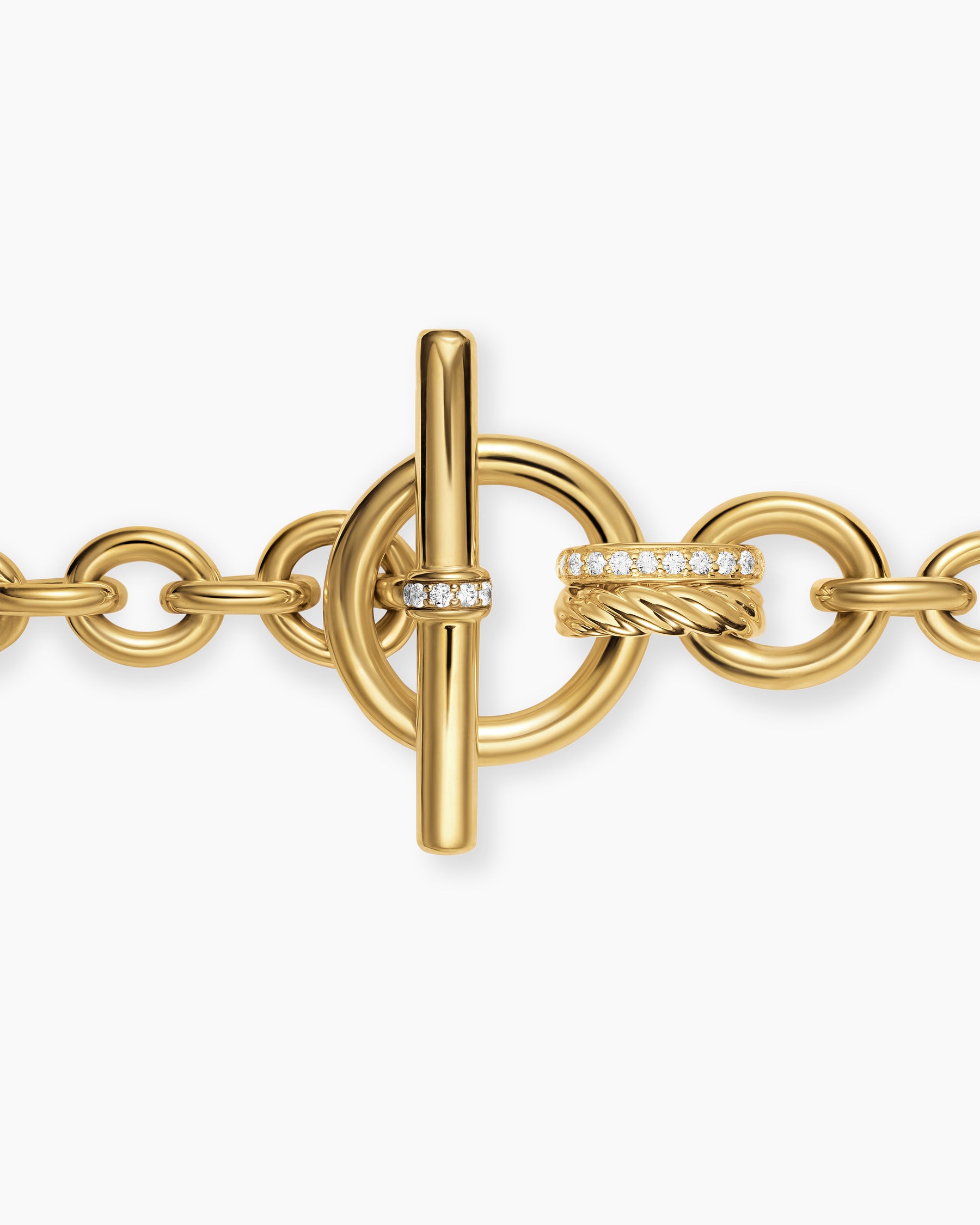 DY Mercer Toggle Chain Necklace in 18K Yellow Gold with Diamonds, 8mm - Image 5