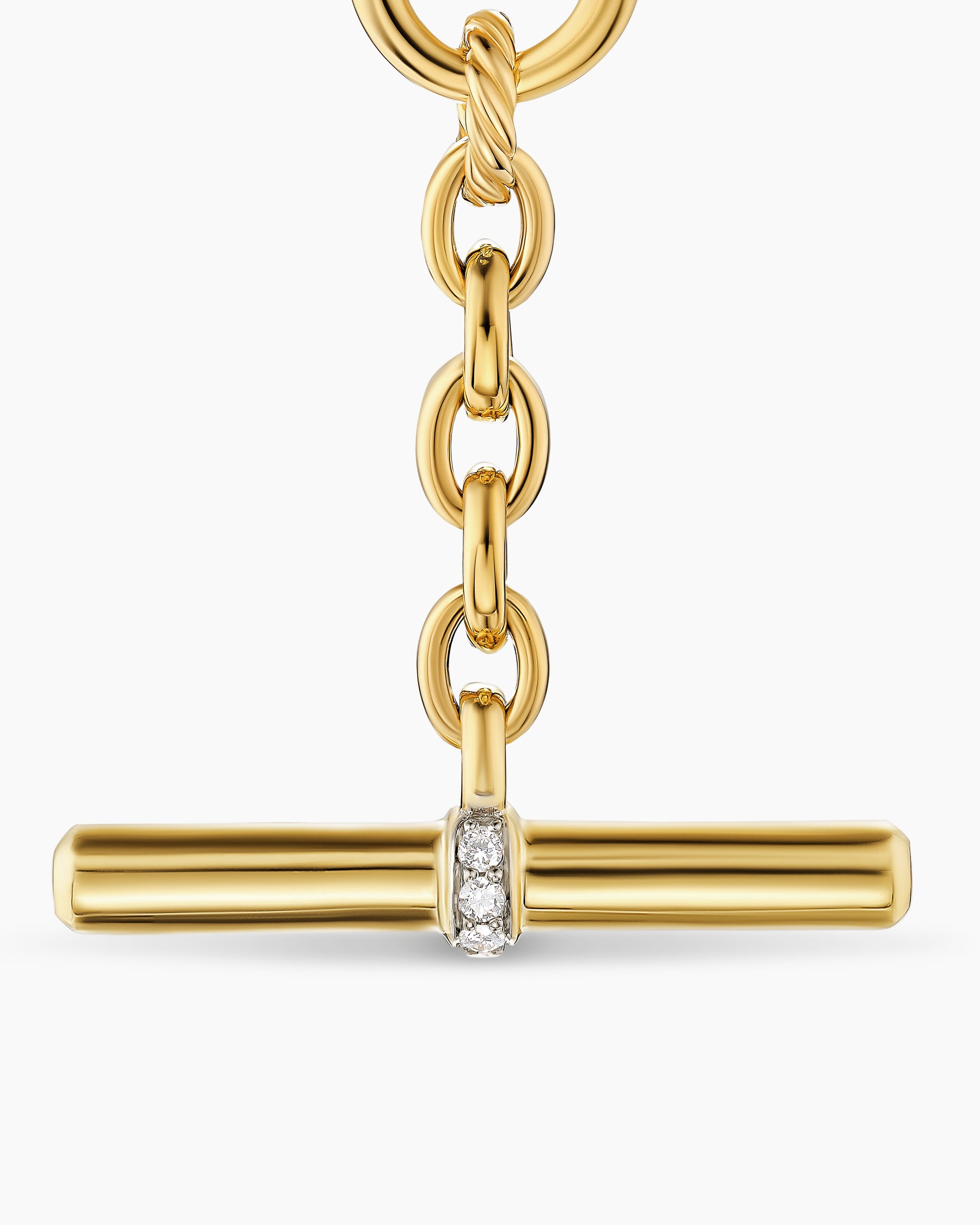 DY Mercer Petite Toggle Chain Necklace in 18K Yellow Gold with Diamonds, 4.5mm - Image 4