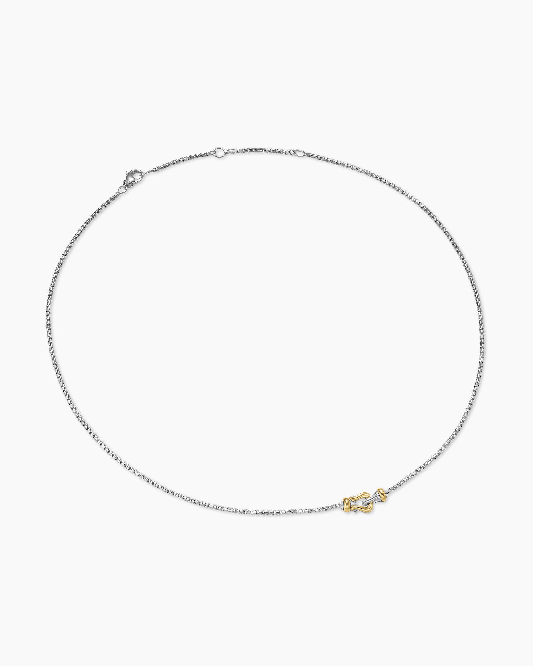 Petite Buckle Necklace in Sterling Silver with 14K Yellow Gold, 16.2mm - Image 3