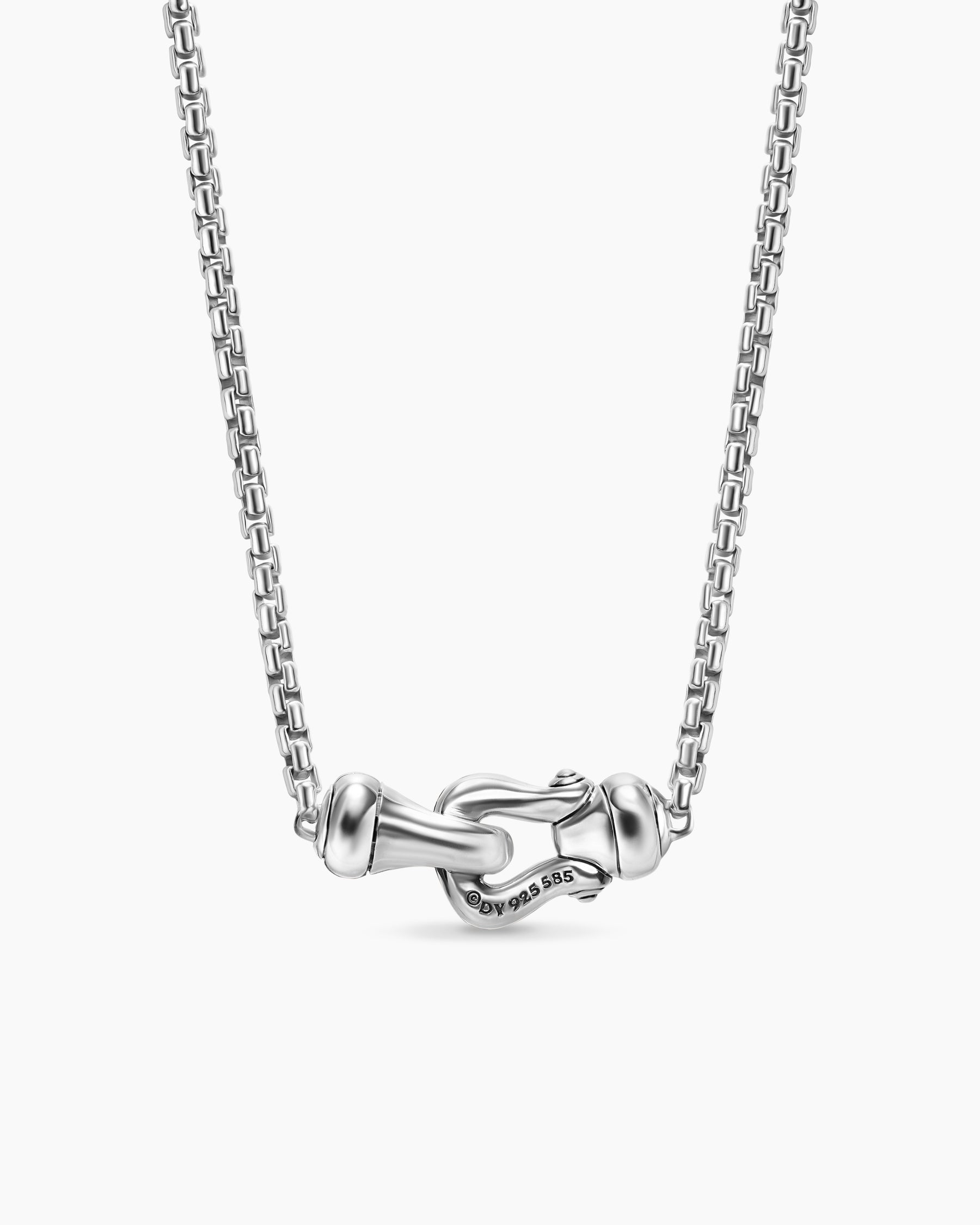 Petite Buckle Necklace in Sterling Silver with 14K Yellow Gold, 16.2mm - Image 4