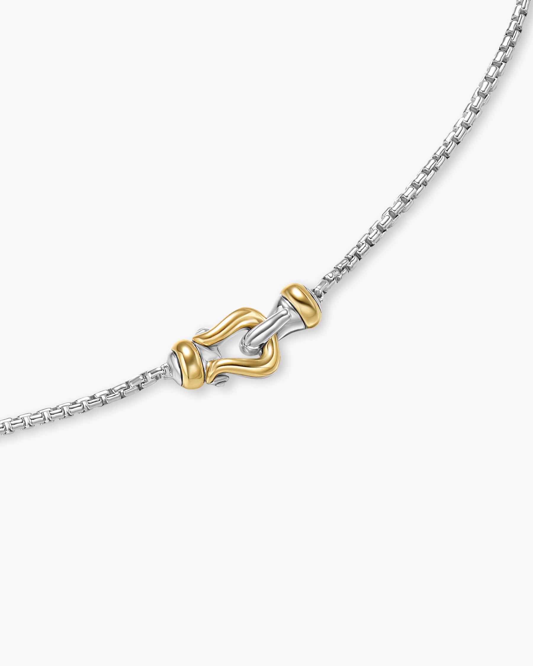 Petite Buckle Necklace in Sterling Silver with 14K Yellow Gold, 16.2mm - Image 5