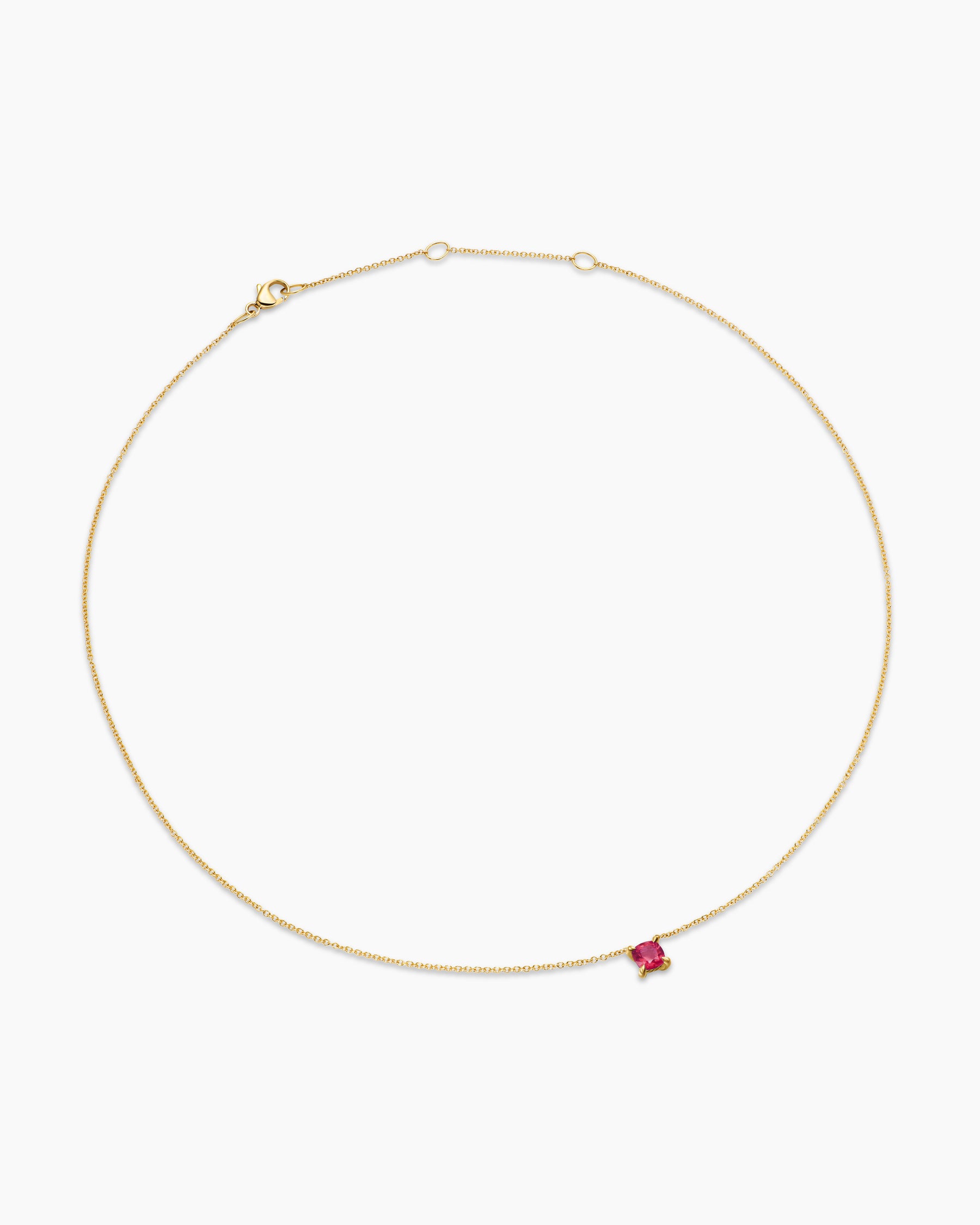 Micro Chatelaine Pendant Necklace in 18K Yellow Gold with Ruby, 4mm - Image 3