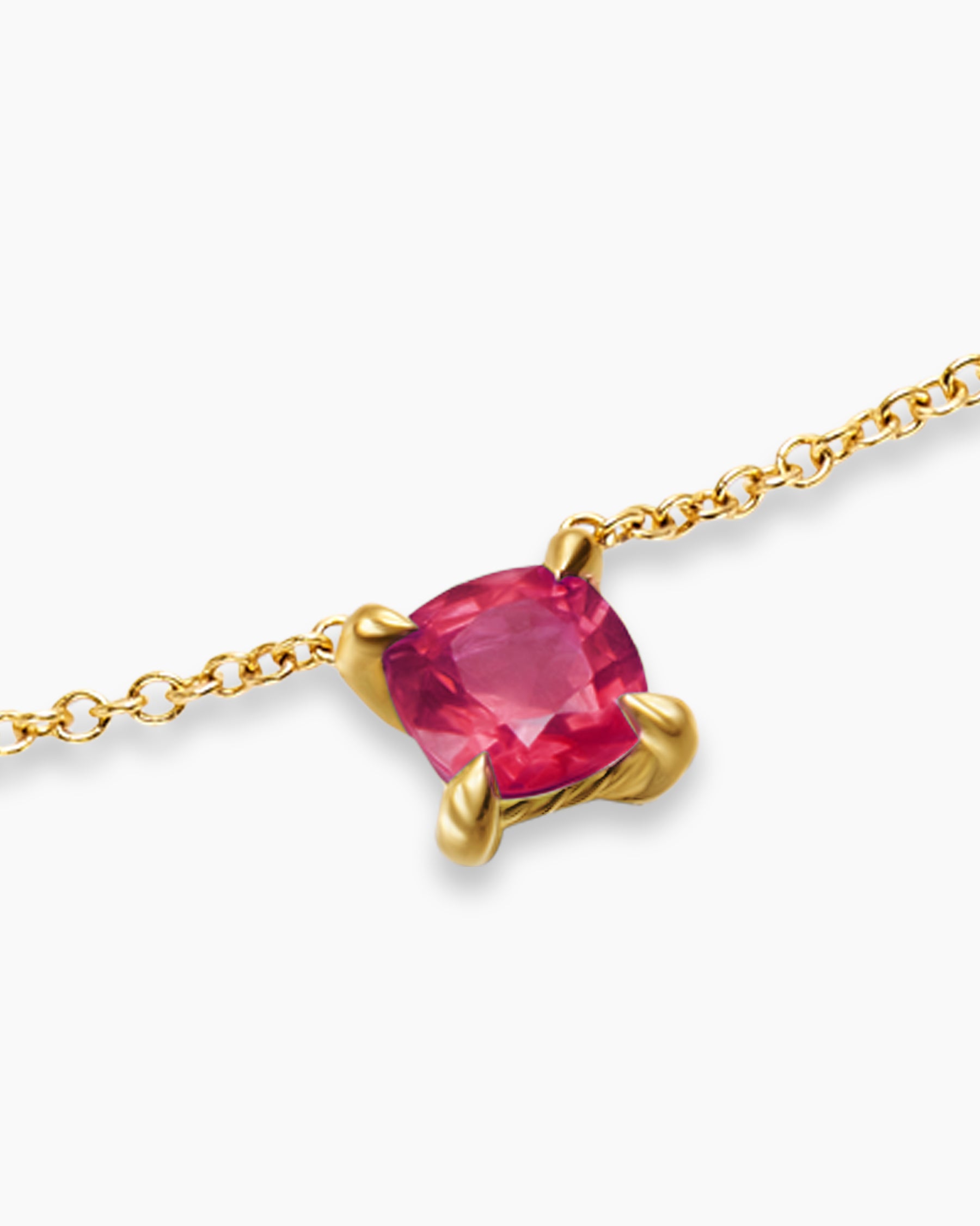 Micro Chatelaine Pendant Necklace in 18K Yellow Gold with Ruby, 4mm - Image 5