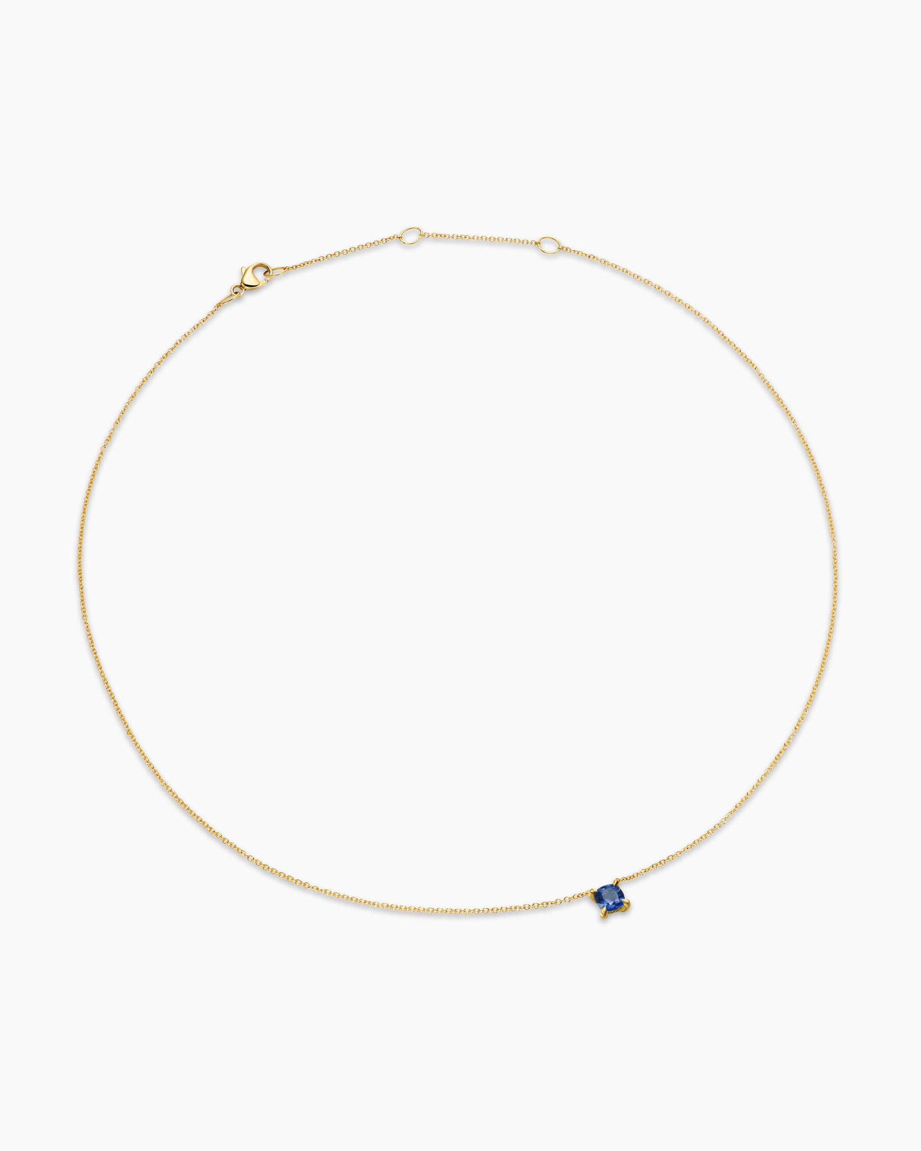 Micro Chatelaine Pendant Necklace in 18K Yellow Gold with Sapphire, 4mm - Image 3