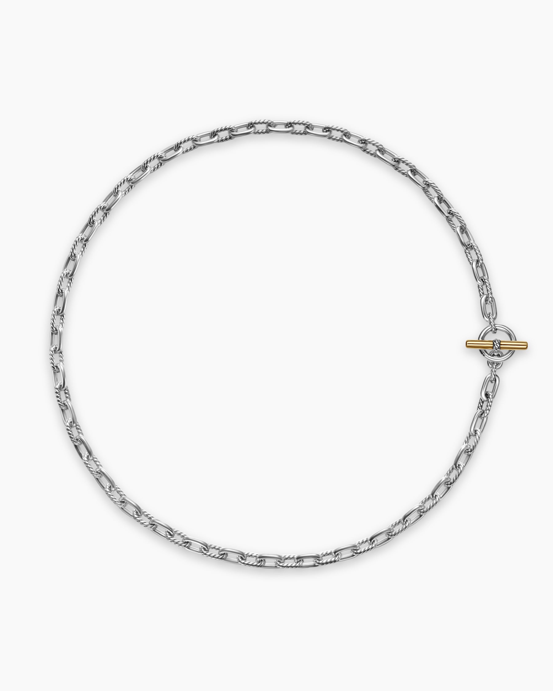 DY Madison Toggle Chain Necklace in Sterling Silver and 18K Yellow Gold, 5.5mm
