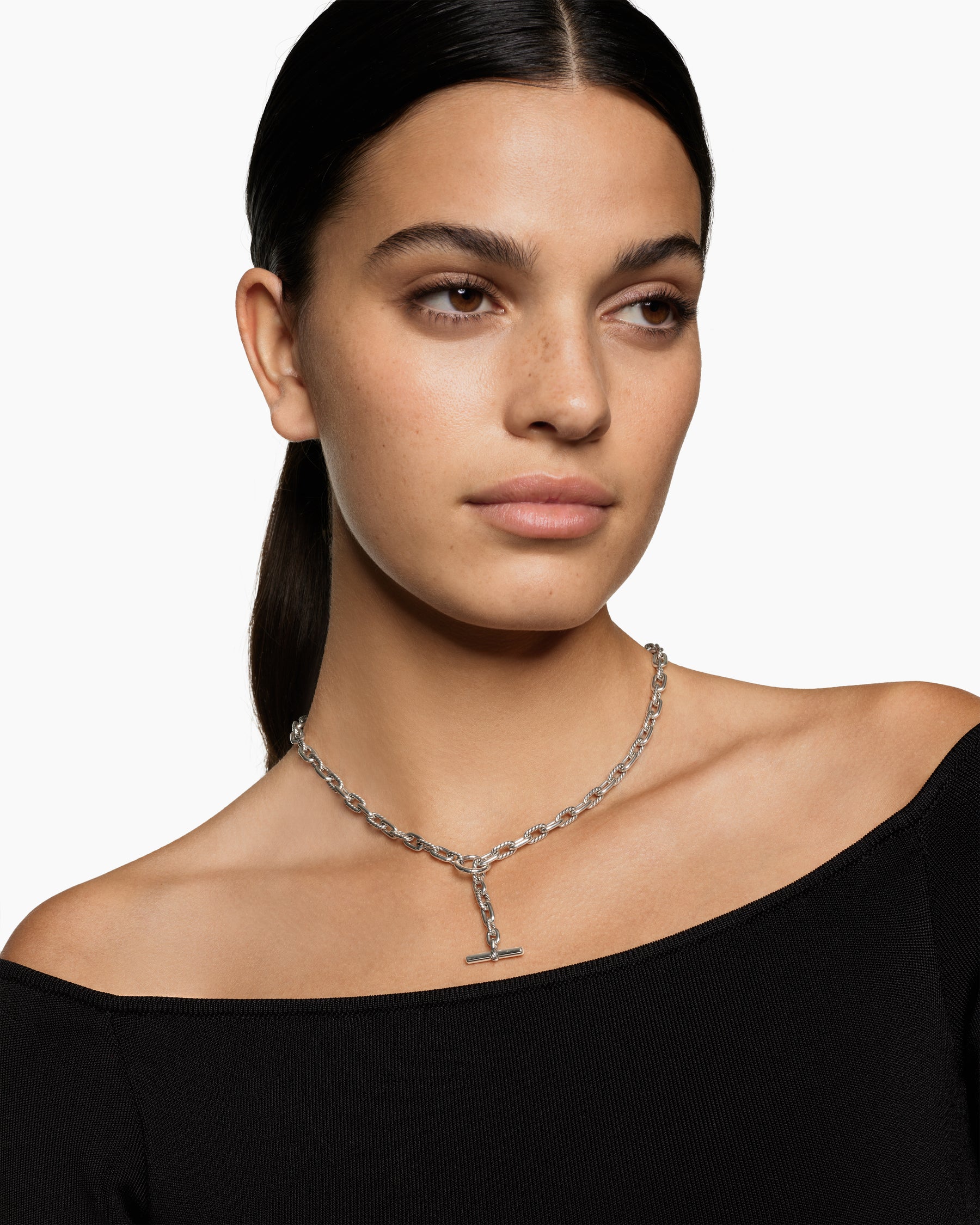 Alternative view of DY Madison Toggle Chain Necklace in Sterling Silver, 5.5mm