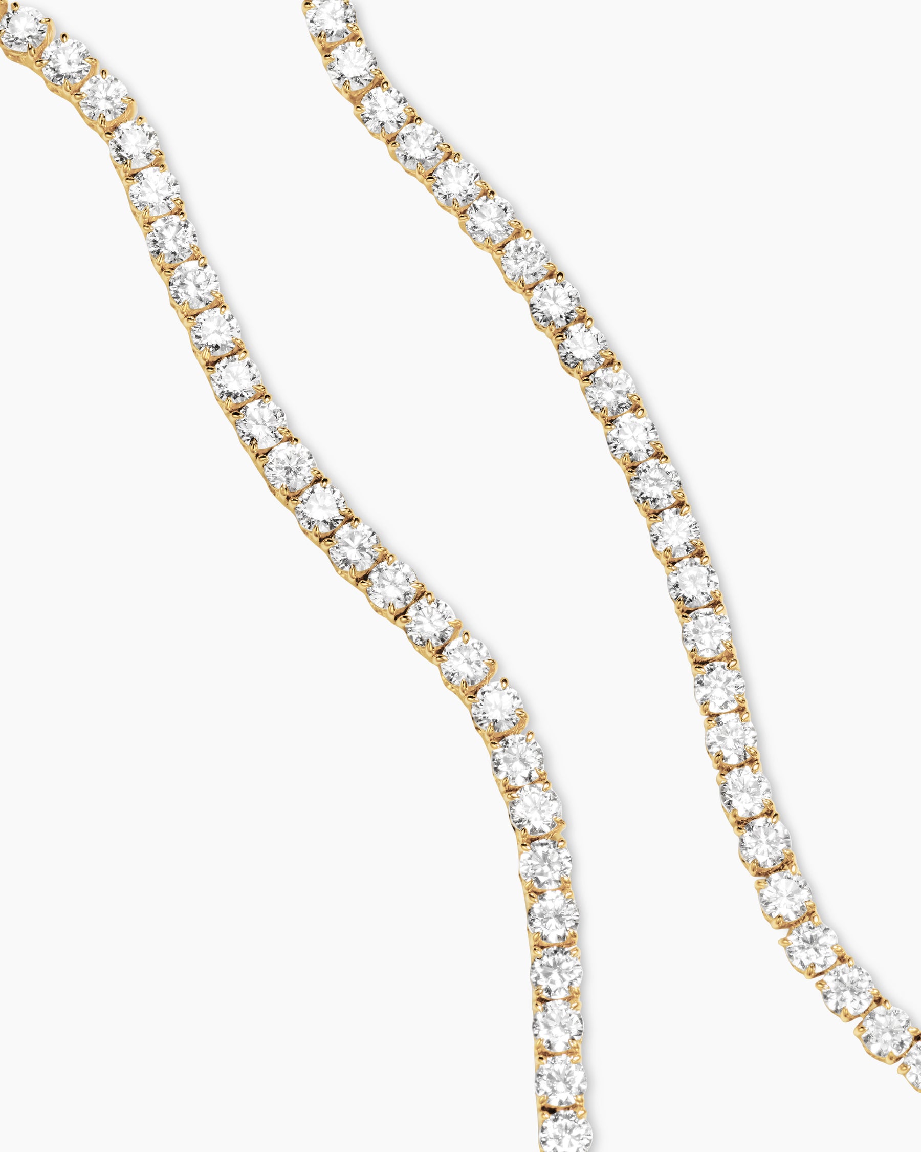 Tennis Necklace in 18K Yellow Gold with Diamonds, 4mm - Image 3