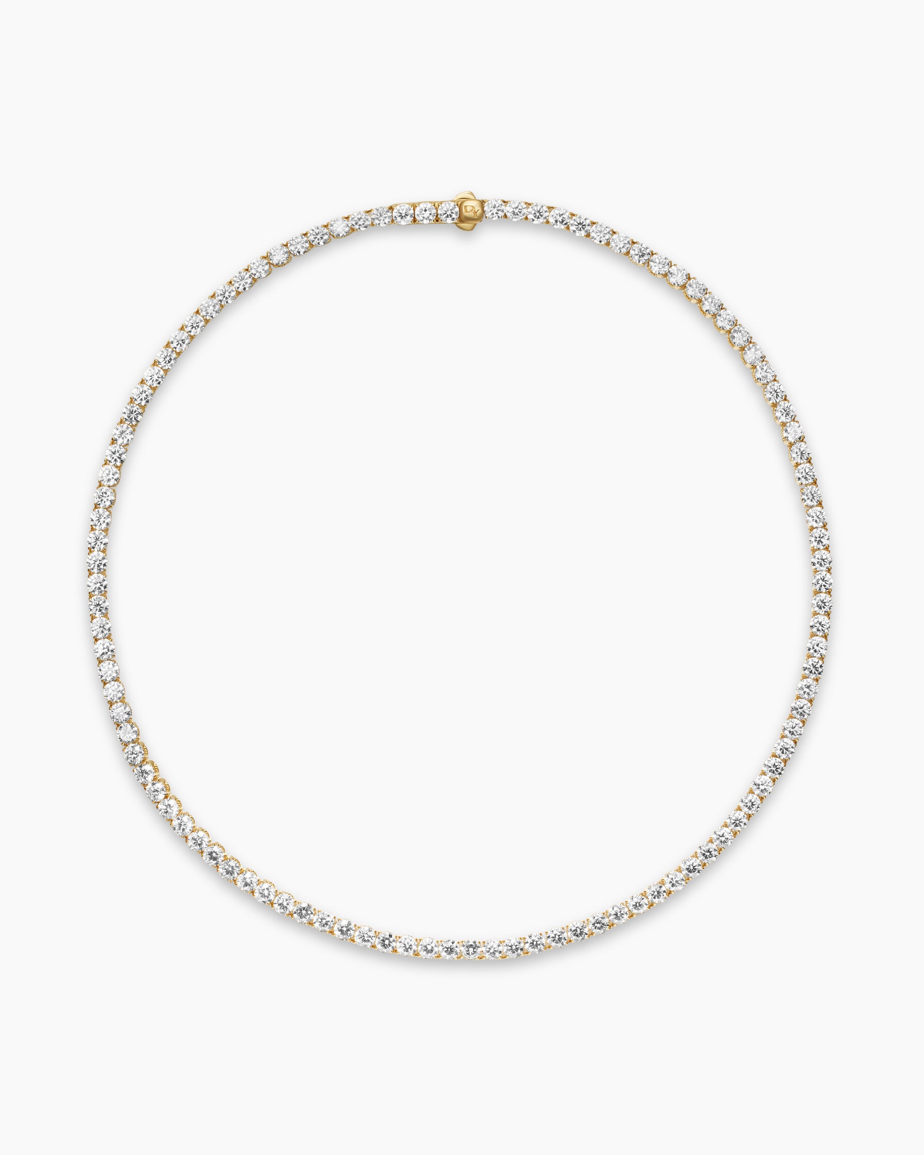 Tennis Necklace in 18K Yellow Gold with Diamonds, 4mm - Image 4