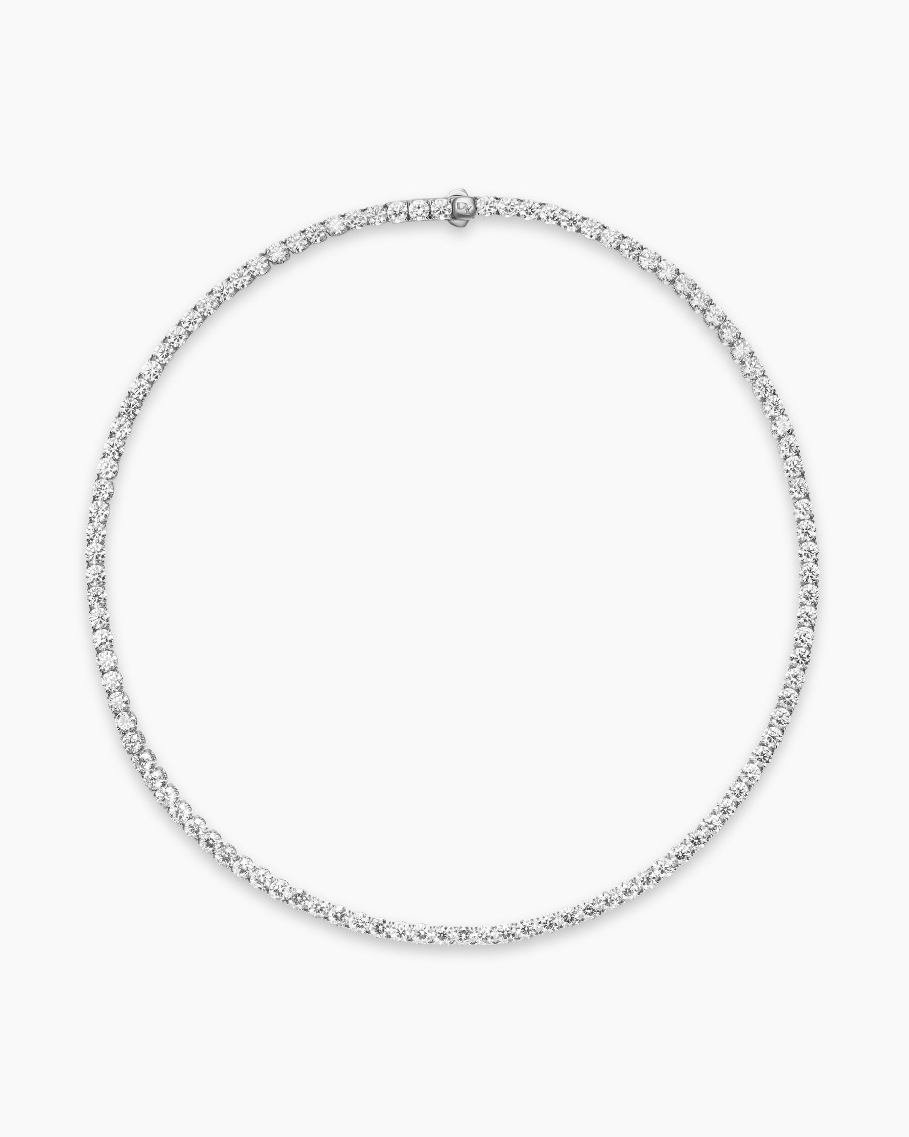 Tennis Necklace in 18K White Gold with Diamonds, 4mm - Image 4