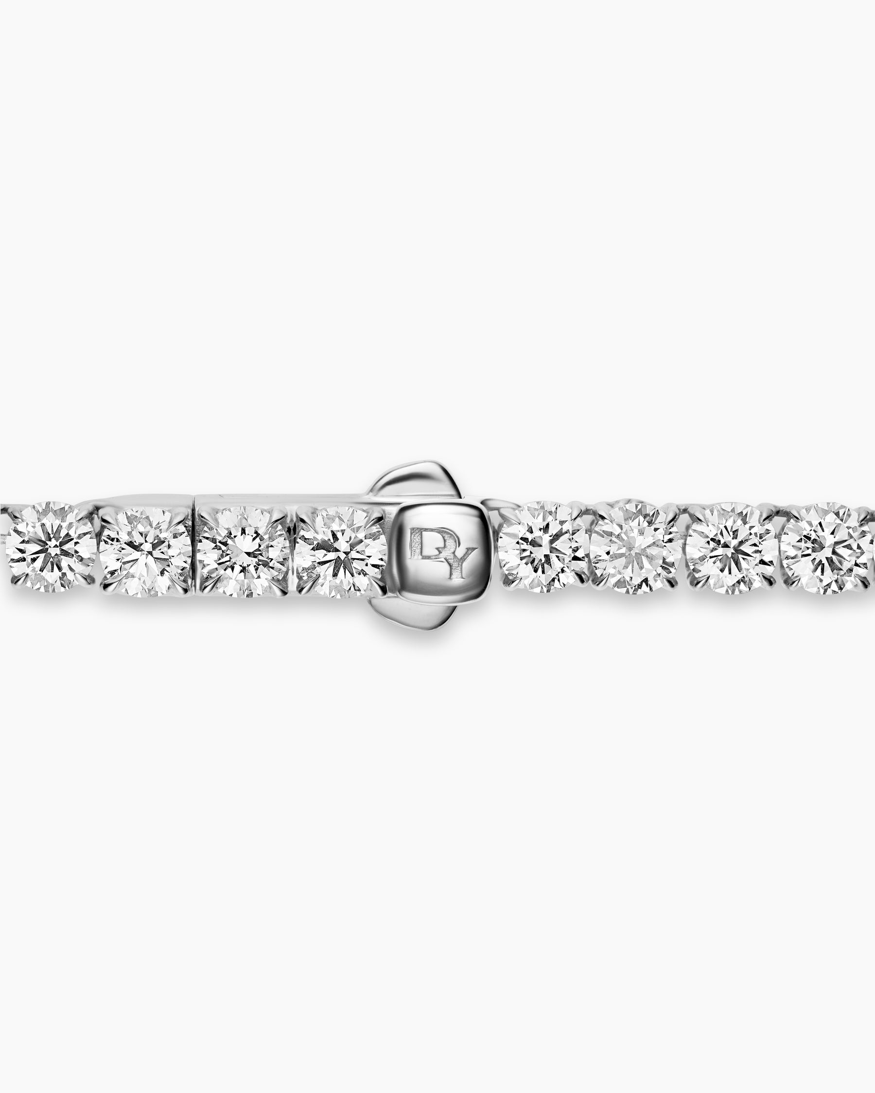 Tennis Necklace in 18K White Gold with Diamonds, 4mm - Image 5