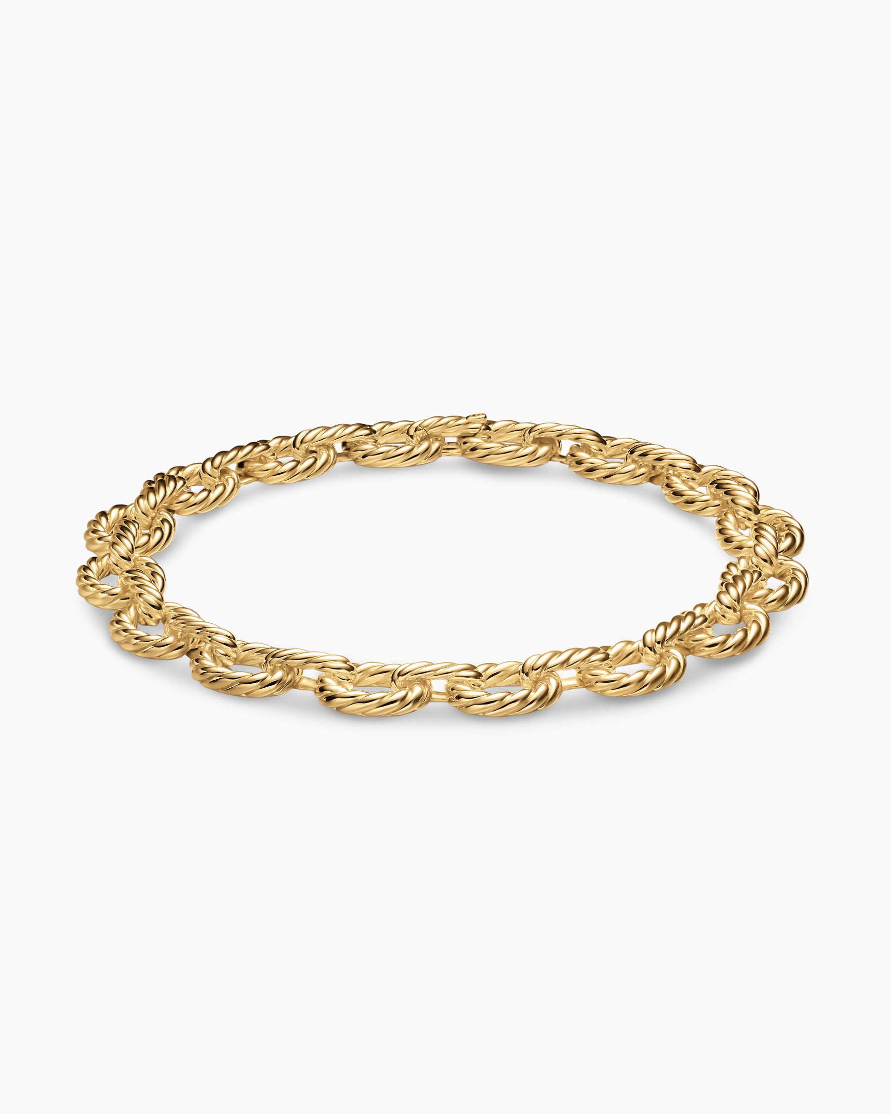 Sculpted Cable Oval Link Necklace in 18K Yellow Gold, 18mm - Image 3