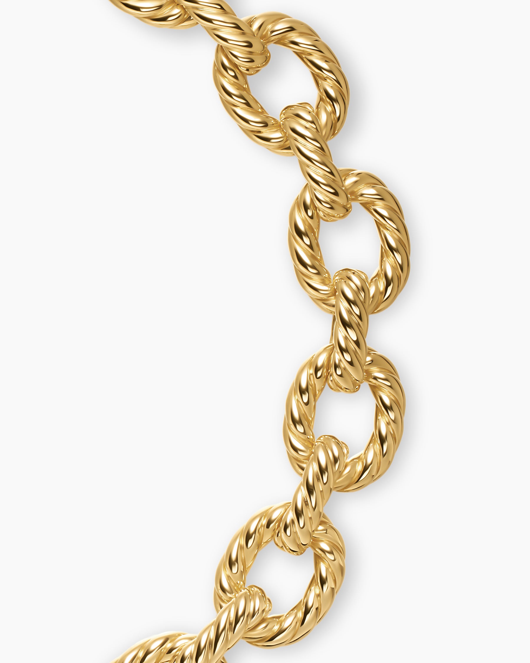 Sculpted Cable Oval Link Necklace in 18K Yellow Gold, 18mm - Image 5