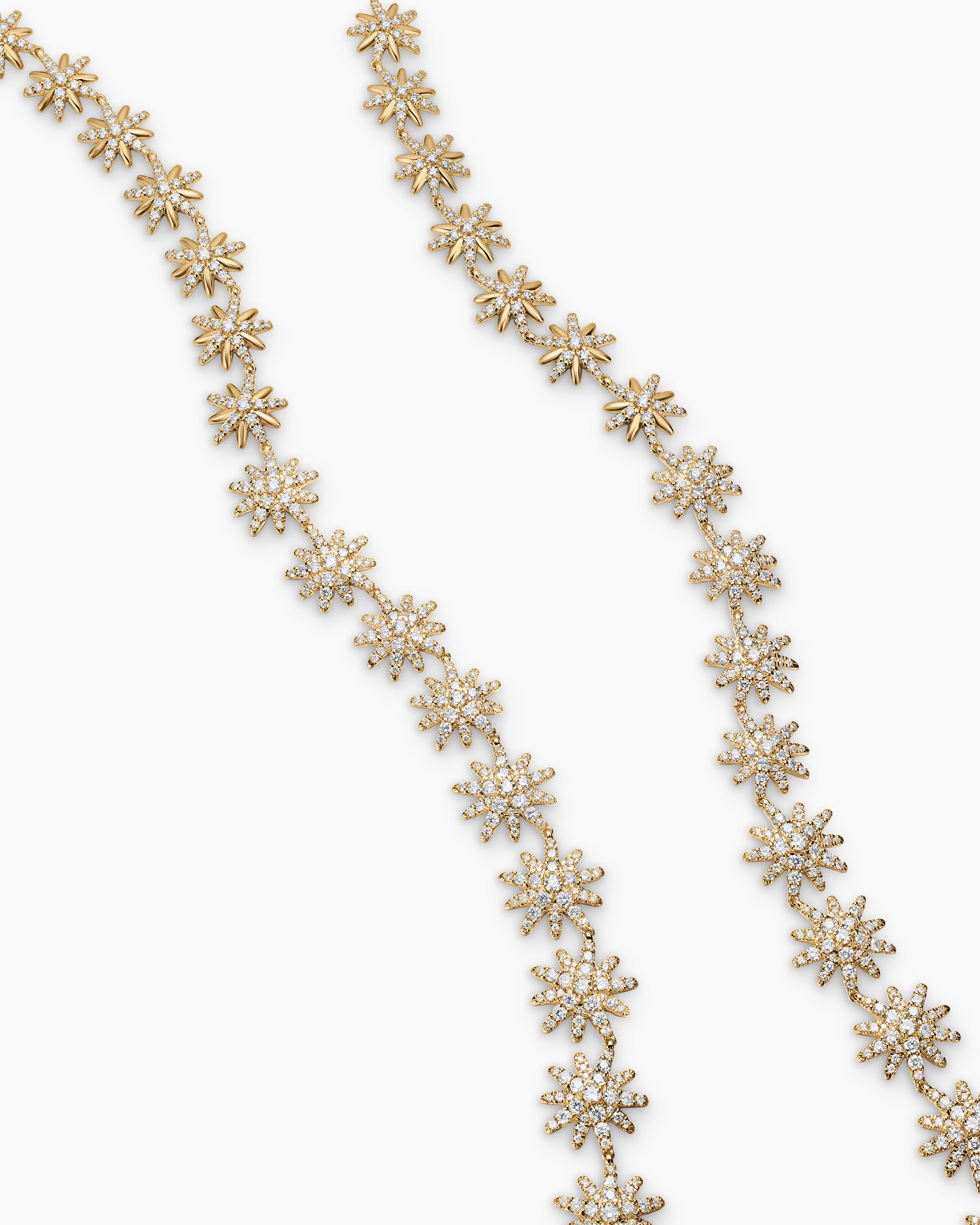 Starburst Tennis Necklace in 18K Yellow Gold with Diamonds, 12.5mm - Image 3
